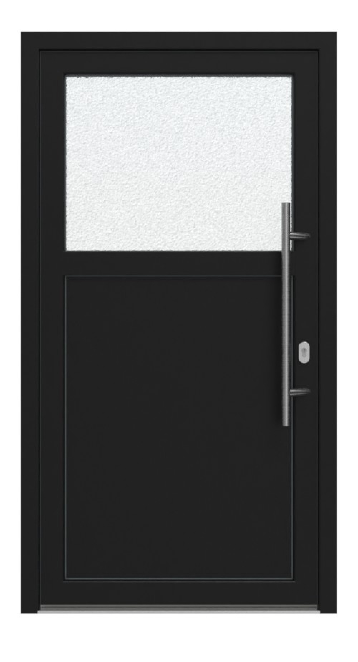 Haustür Kunststoff Premium F002 RAL 9005-RAL 9016 Frontansicht außen