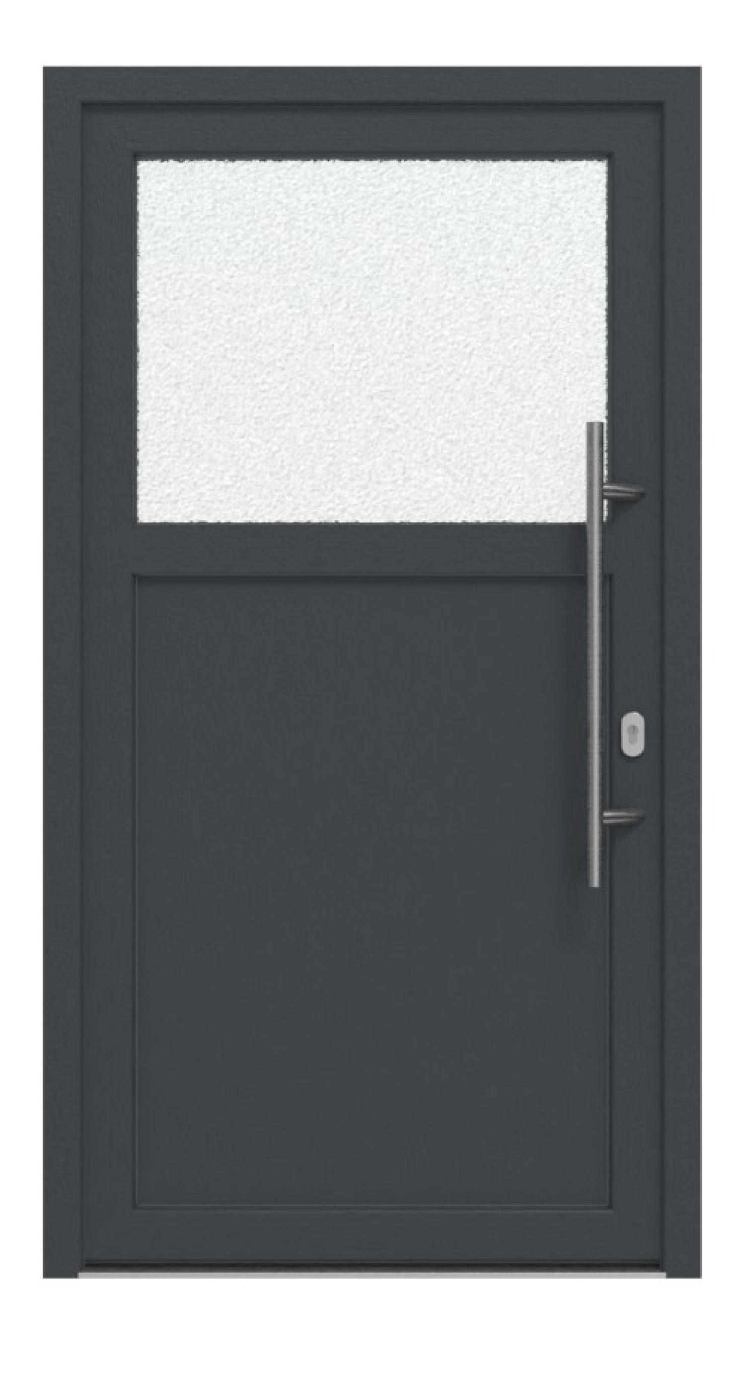 Haustür Kunststoff Premium F002 RAL 7016-RAL 7016 Frontansicht außen