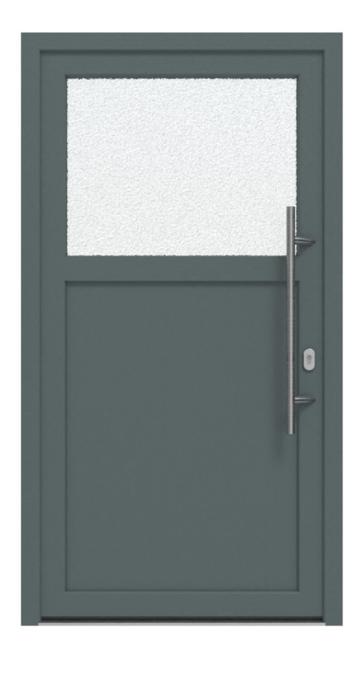 Haustür Kunststoff Premium F002 Quarz Grau-Quarz Grau Frontansicht außen