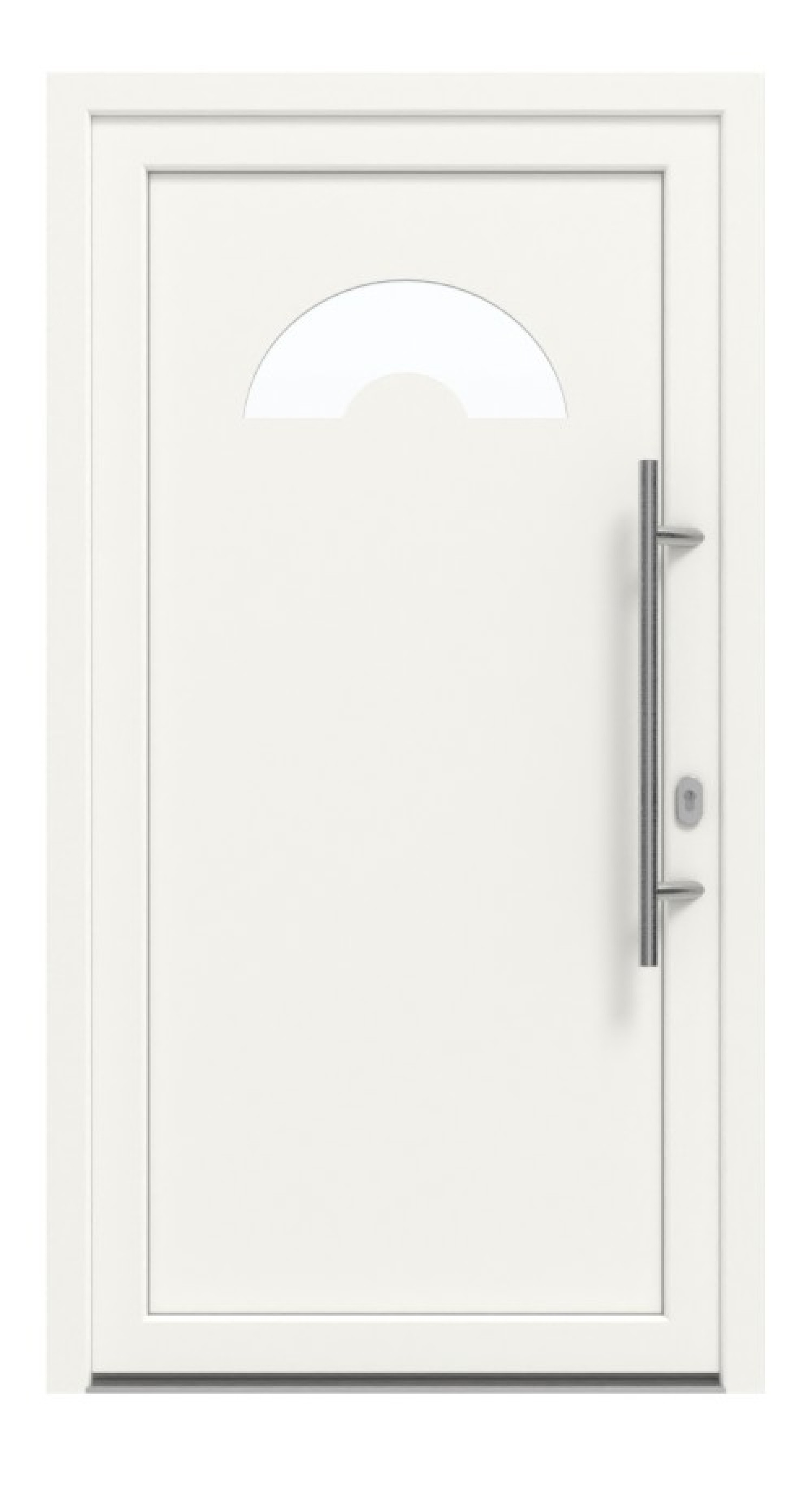 Haustür Kunststoff Premium F010 RAL 9016-RAL 9016 Frontansicht außen