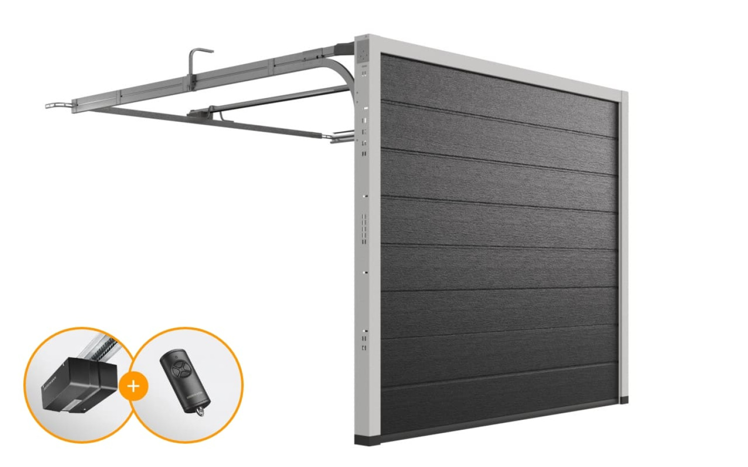 HÖRMANN Sektionaltor Aktion RenoMatic Woodgrain M-Sicke RAL 9005 1
