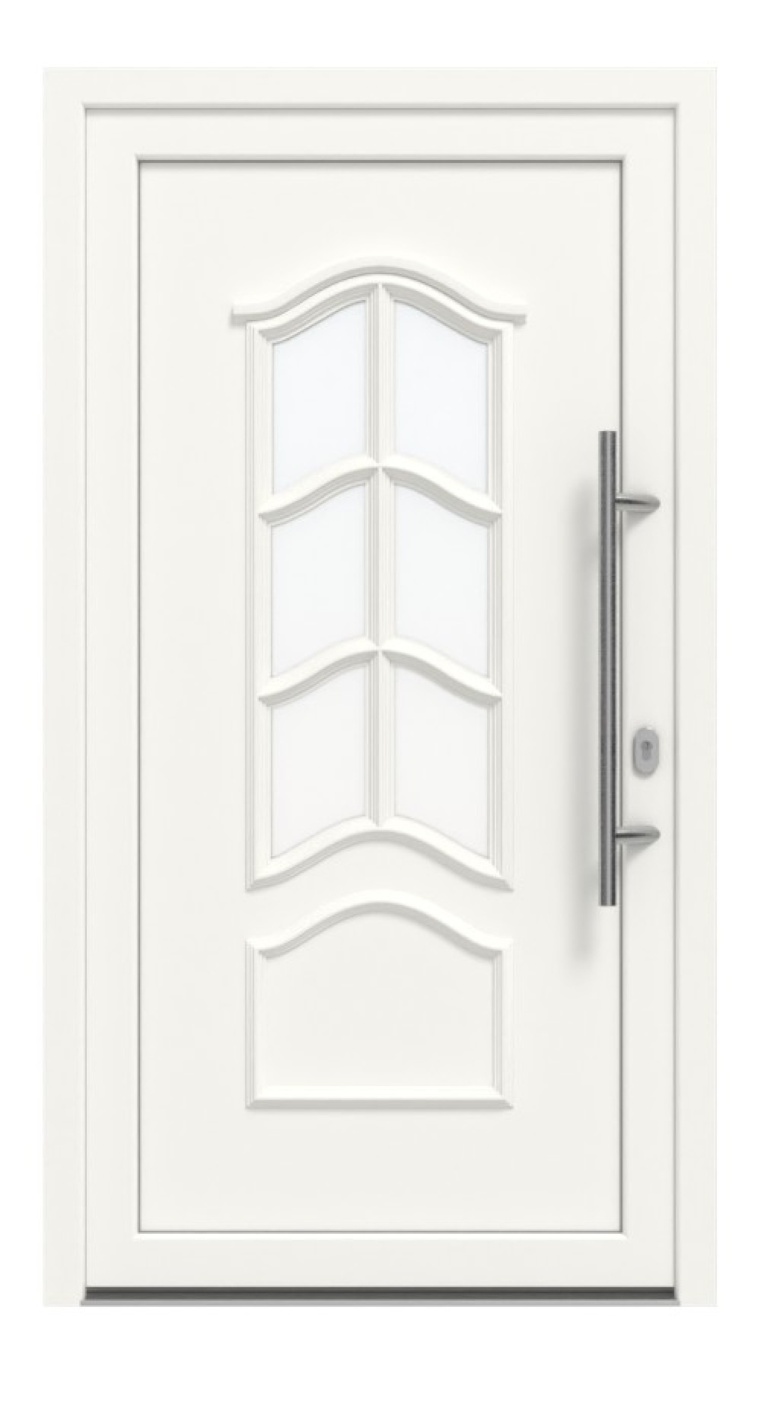 Haustür Kunststoff Premium T037 RAL 9016-RAL 9016 Frontansicht außen