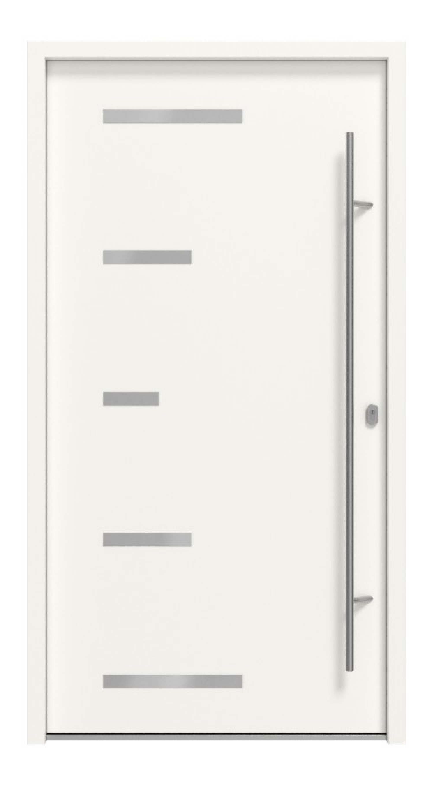 Haustür System S68 ZL Sparta RAL 9016-RAL 9016 Frontansicht außen