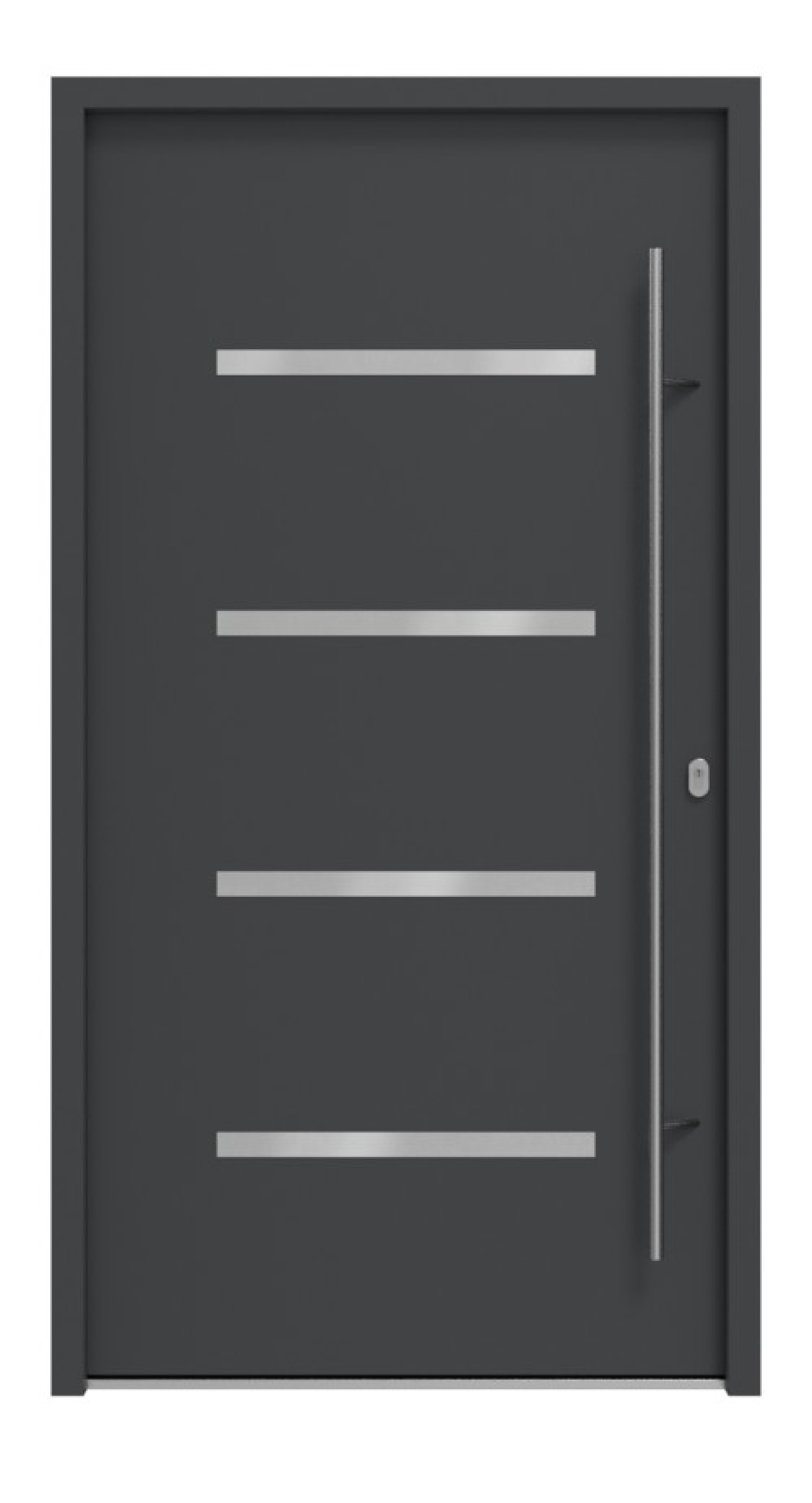 Haustür System S68 ZL Westa RAL 7021-RAL 7021 Frontansicht außen