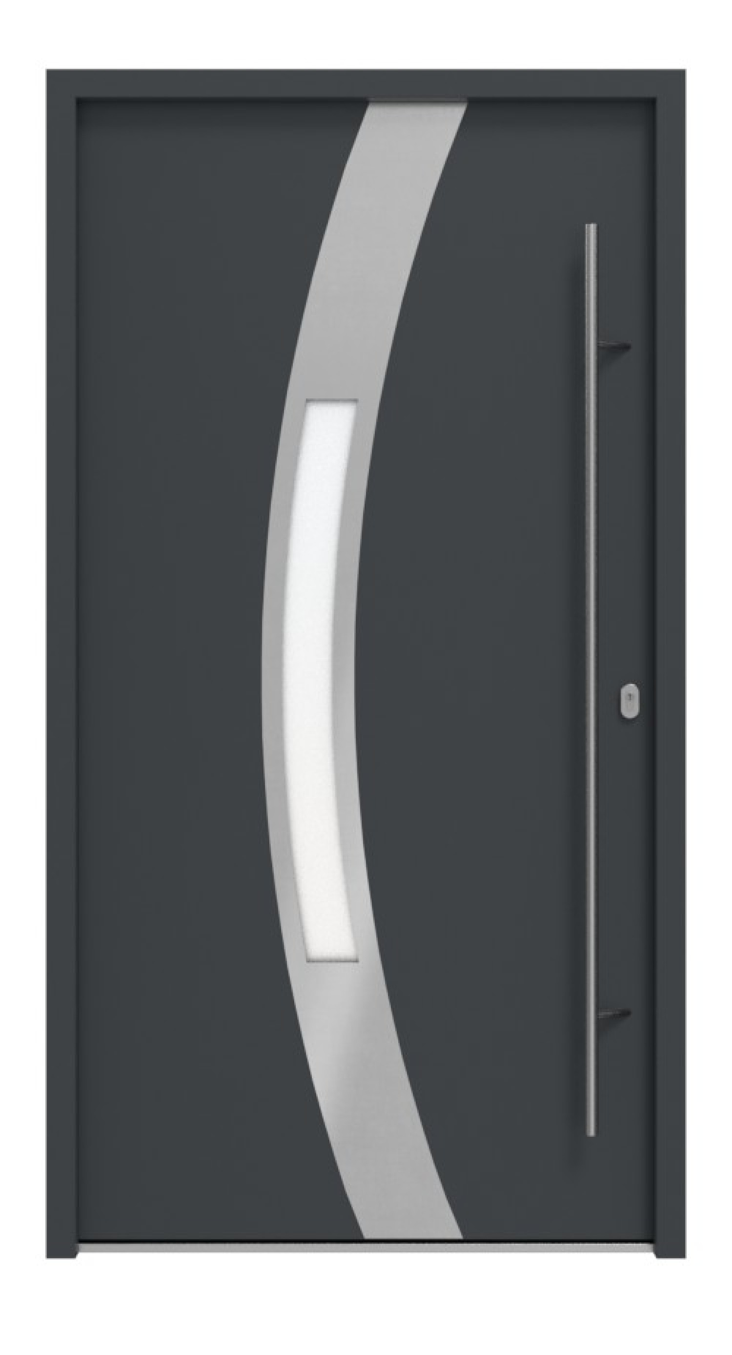 Haustür System S68 ZL Idalia RAL 7016-RAL 7016 Frontansicht außen