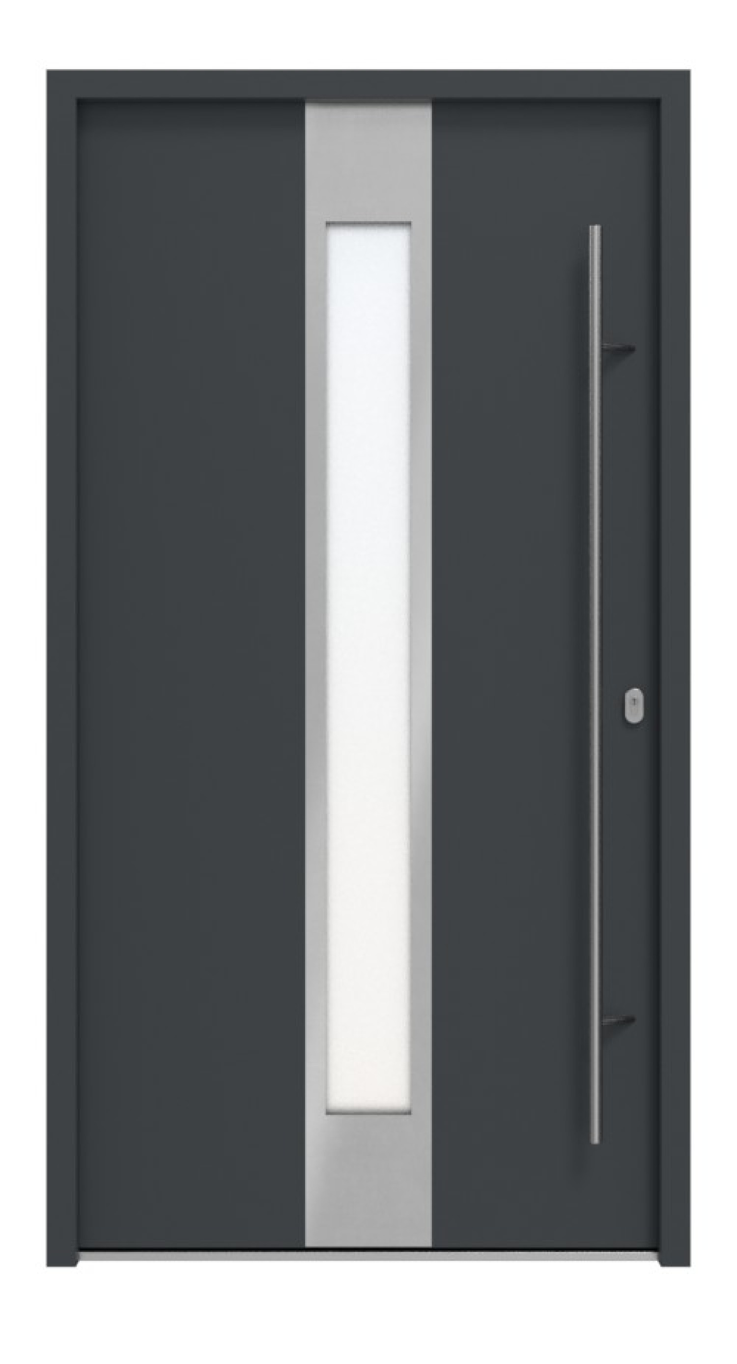 Haustür System S68 ZL Neptun RAL 7016-RAL 7016 Frontansicht außen