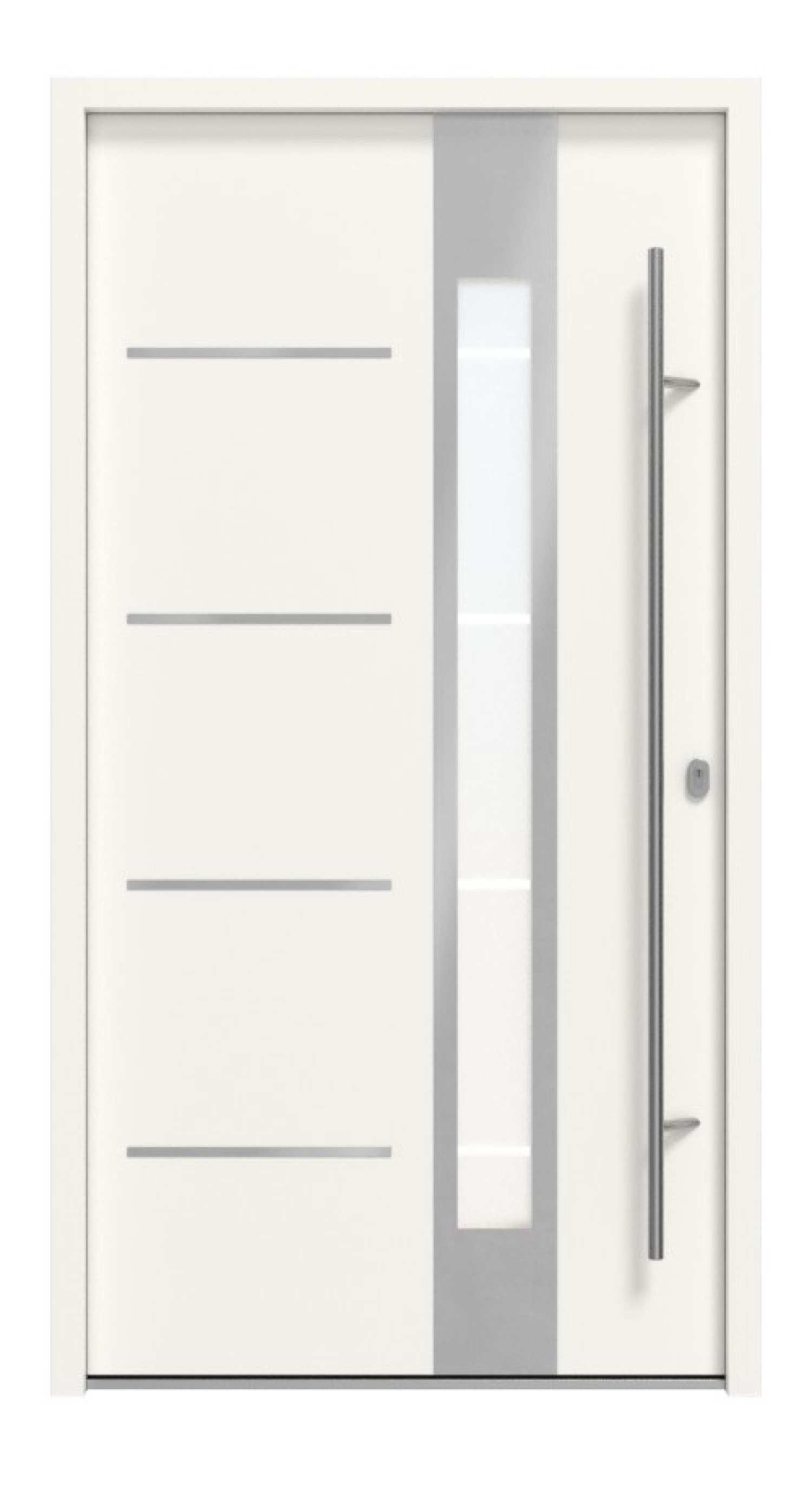 Haustür System S68 ZL Luna RAL 9016-RAL 9016 Frontansicht außen