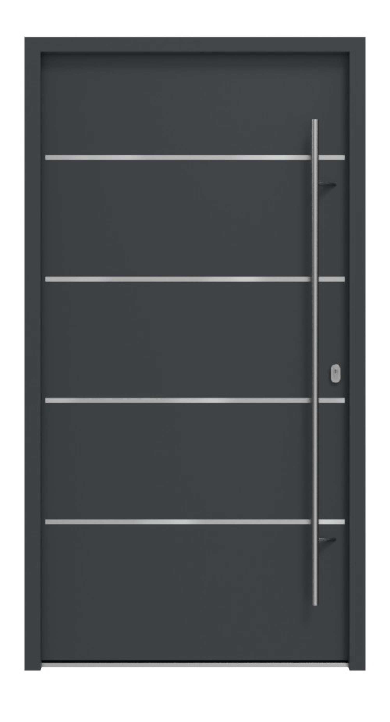 Haustür System S68 ZL Atena RAL 7016-RAL 7016 Frontansicht außen