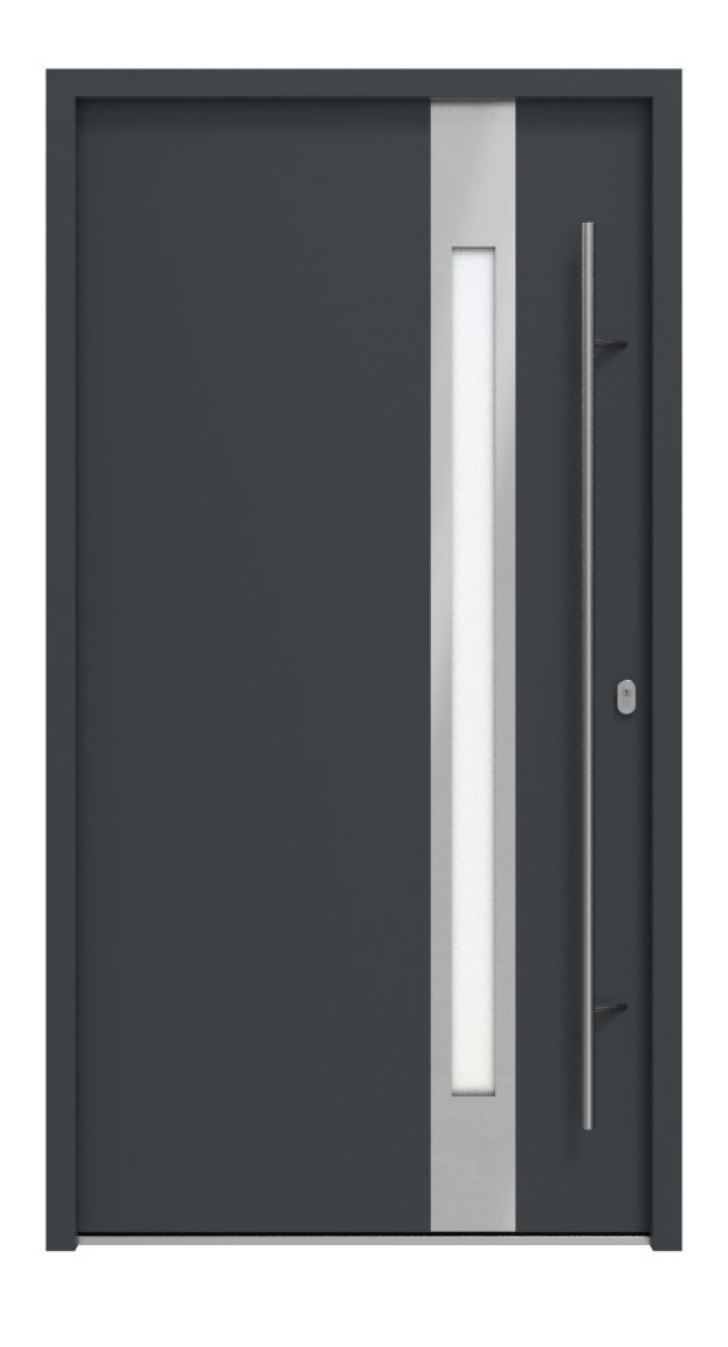 Haustür System S68 ZL Temidas RAL 7016-RAL 7016 Frontansicht außen