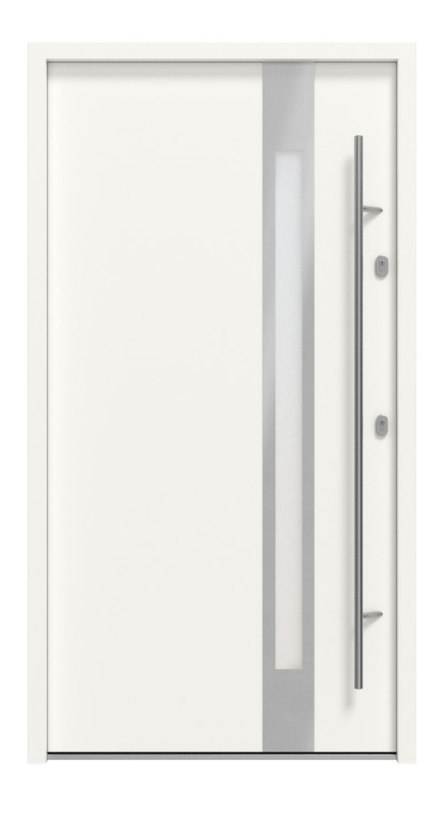 Haustür System S68 2ZA Temidas RAL 9016-RAL 9016 Frontansicht außen