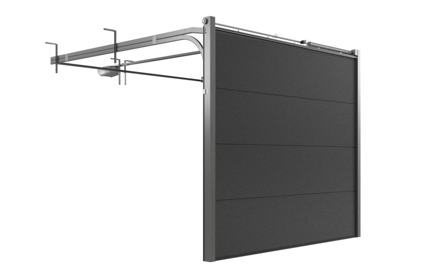 FLEXIDOOR Garagentor Sektionaltor Pro Sandgrain L-Sicke RAL 9005 1