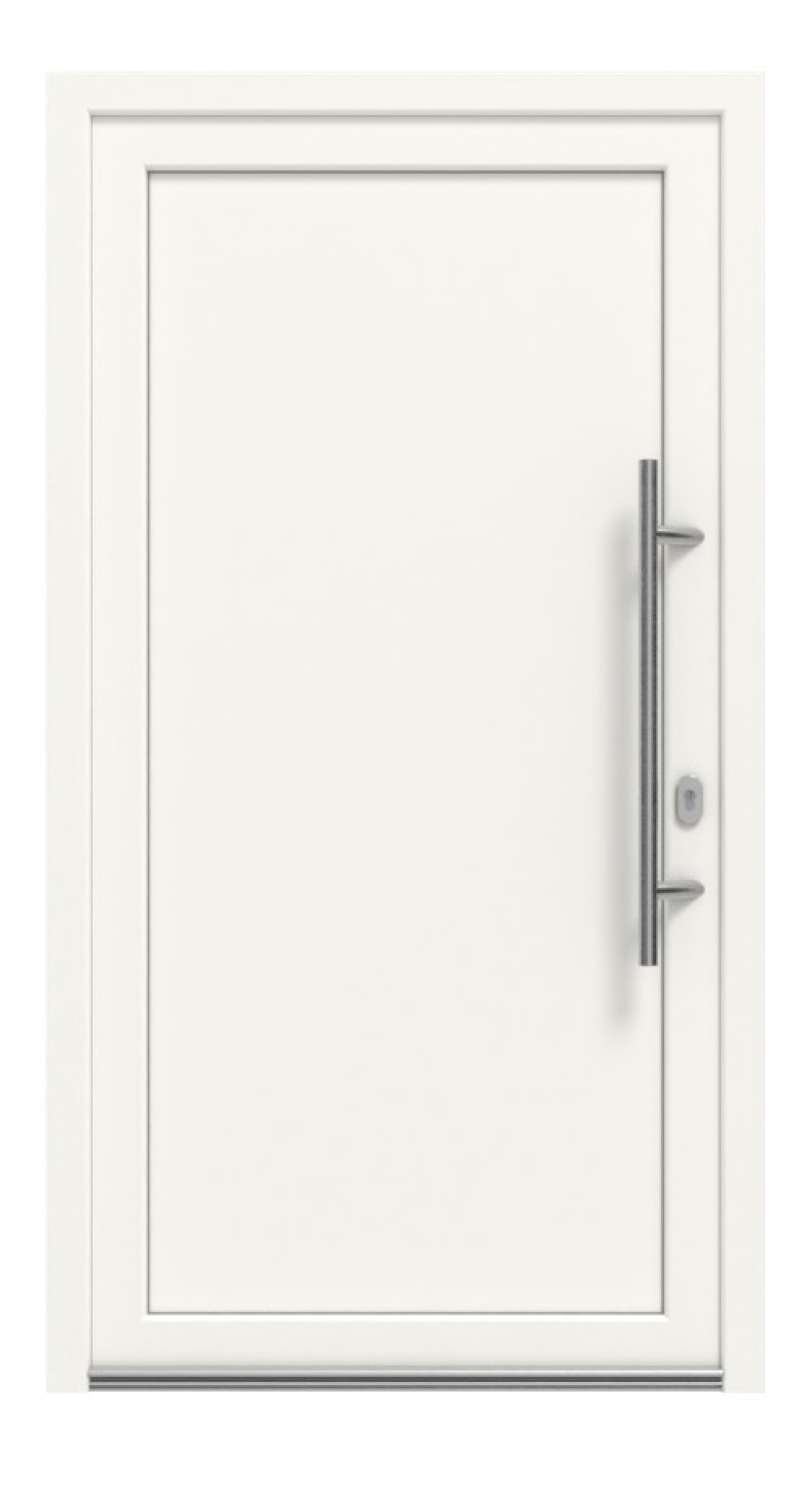 Haustür Kunststoff Premium Plus F001 RAL 9016-RAL 9016 Frontansicht außen