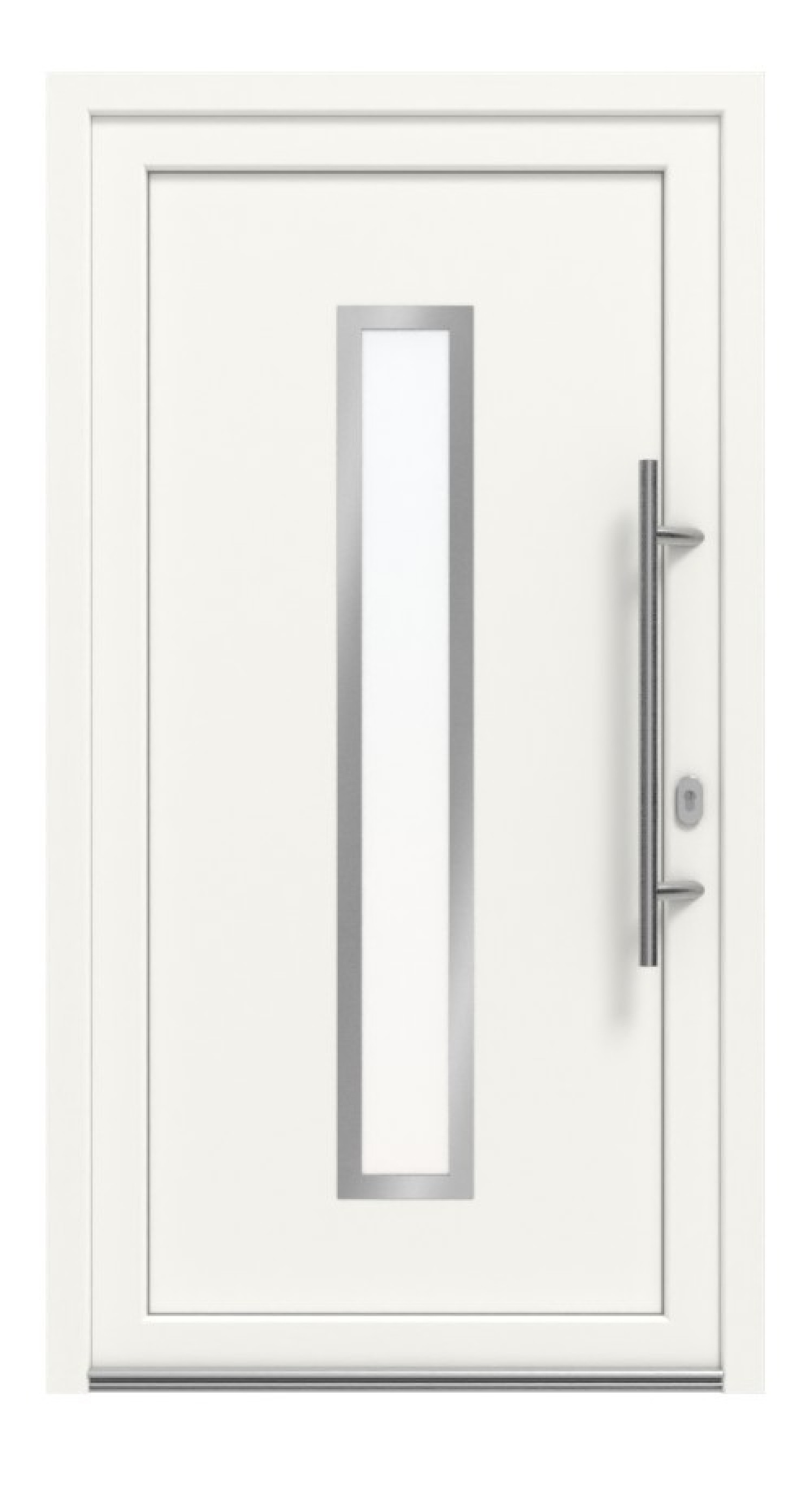 Haustür Kunststoff Premium Plus F003 RAL 9016-RAL 9016 Frontansicht außen