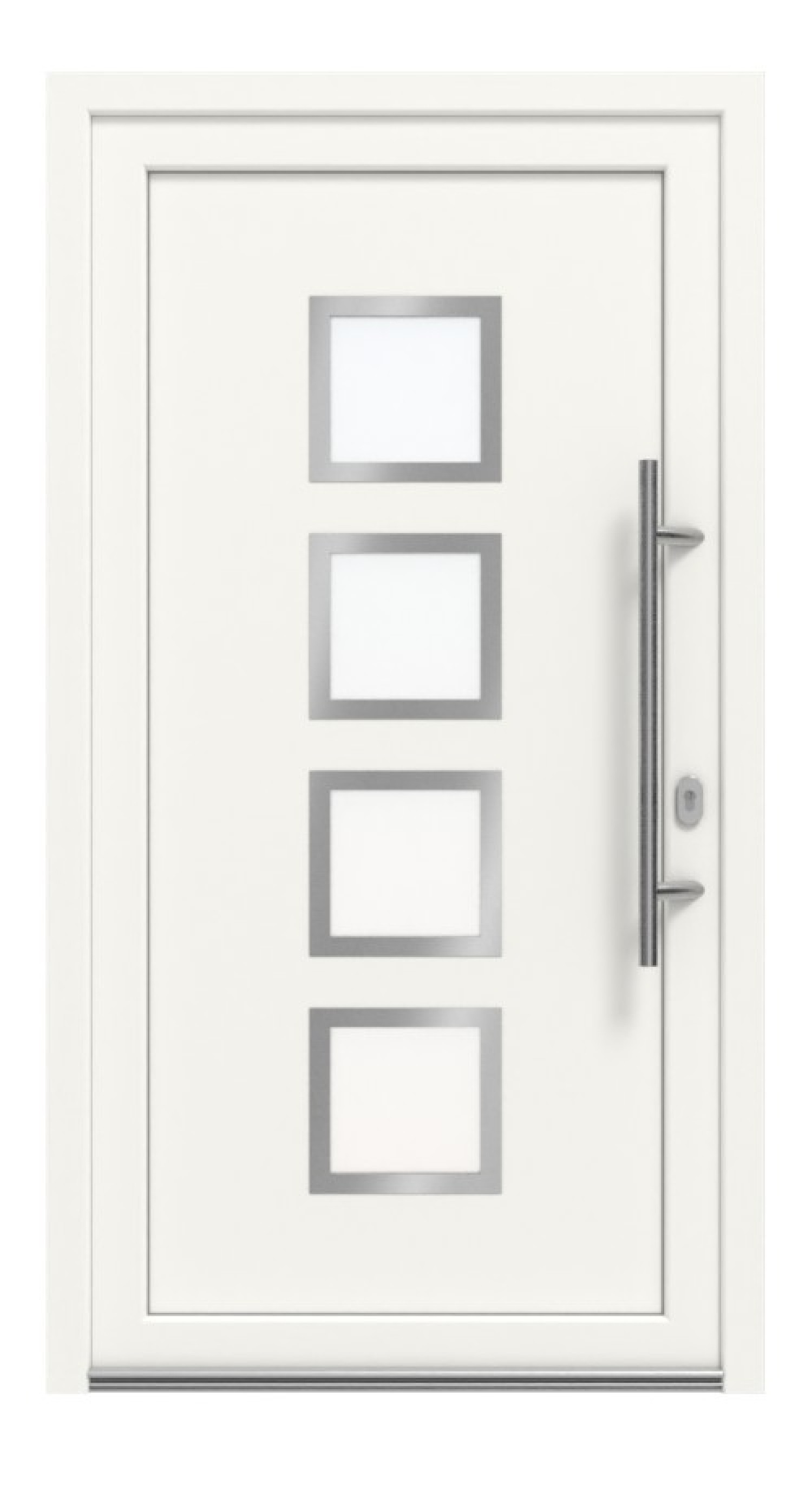 Haustür Kunststoff Premium Plus F008 RAL 9016-RAL 9016 Frontansicht außen