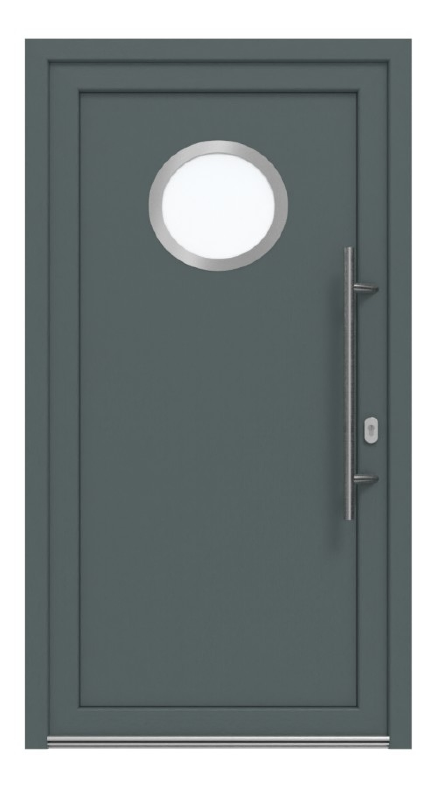 Haustür Kunststoff Premium Plus F011 Quarz Grau-Quarz Grau Frontansicht außen