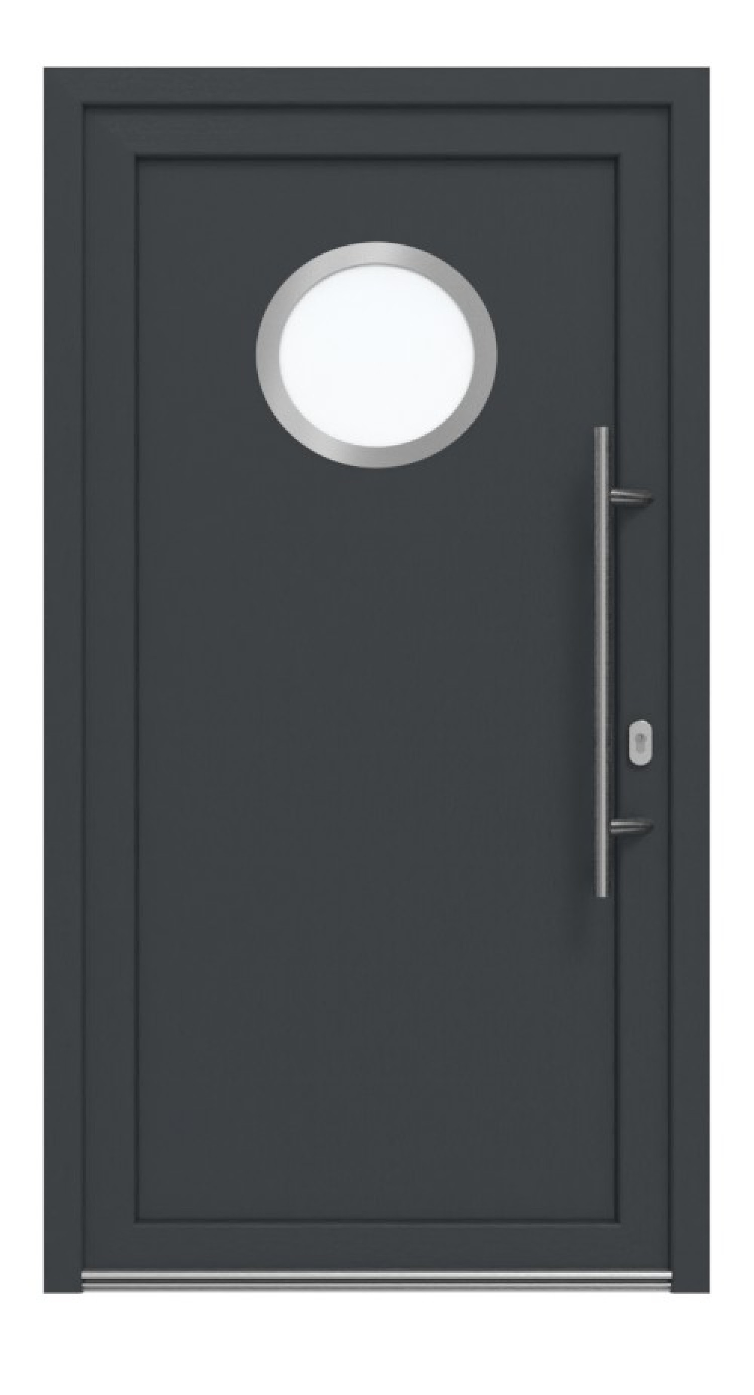 Haustür Kunststoff Premium Plus F011 RAL 7016-RAL 7016 Frontansicht außen