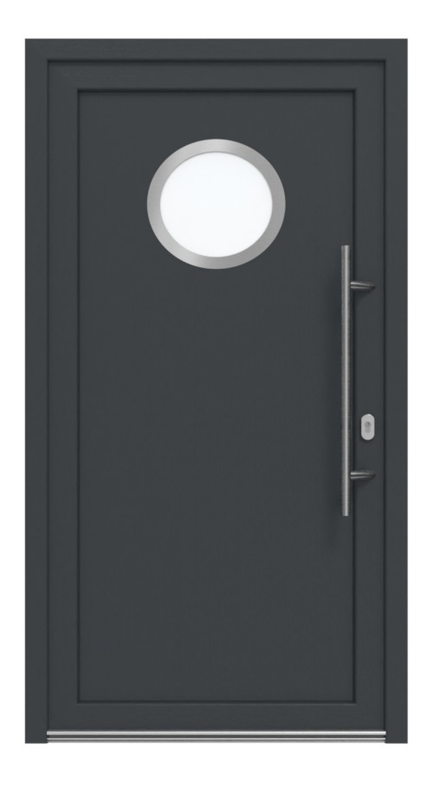 Haustür Kunststoff Premium Plus F011 RAL 7016-RAL 9016 Frontansicht außen