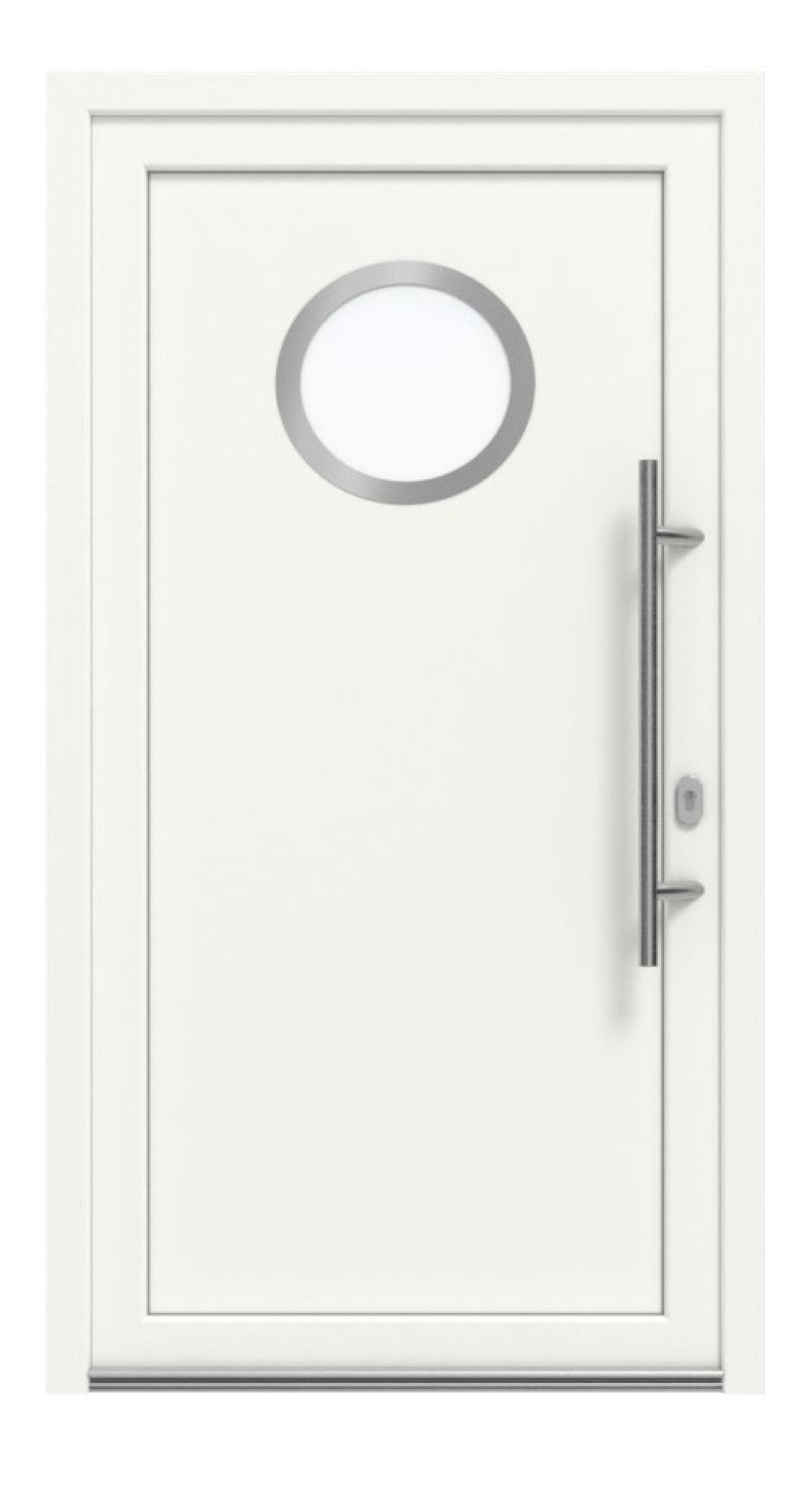 Haustür Kunststoff Premium Plus F011 RAL 9016-RAL 9016 Frontansicht außen