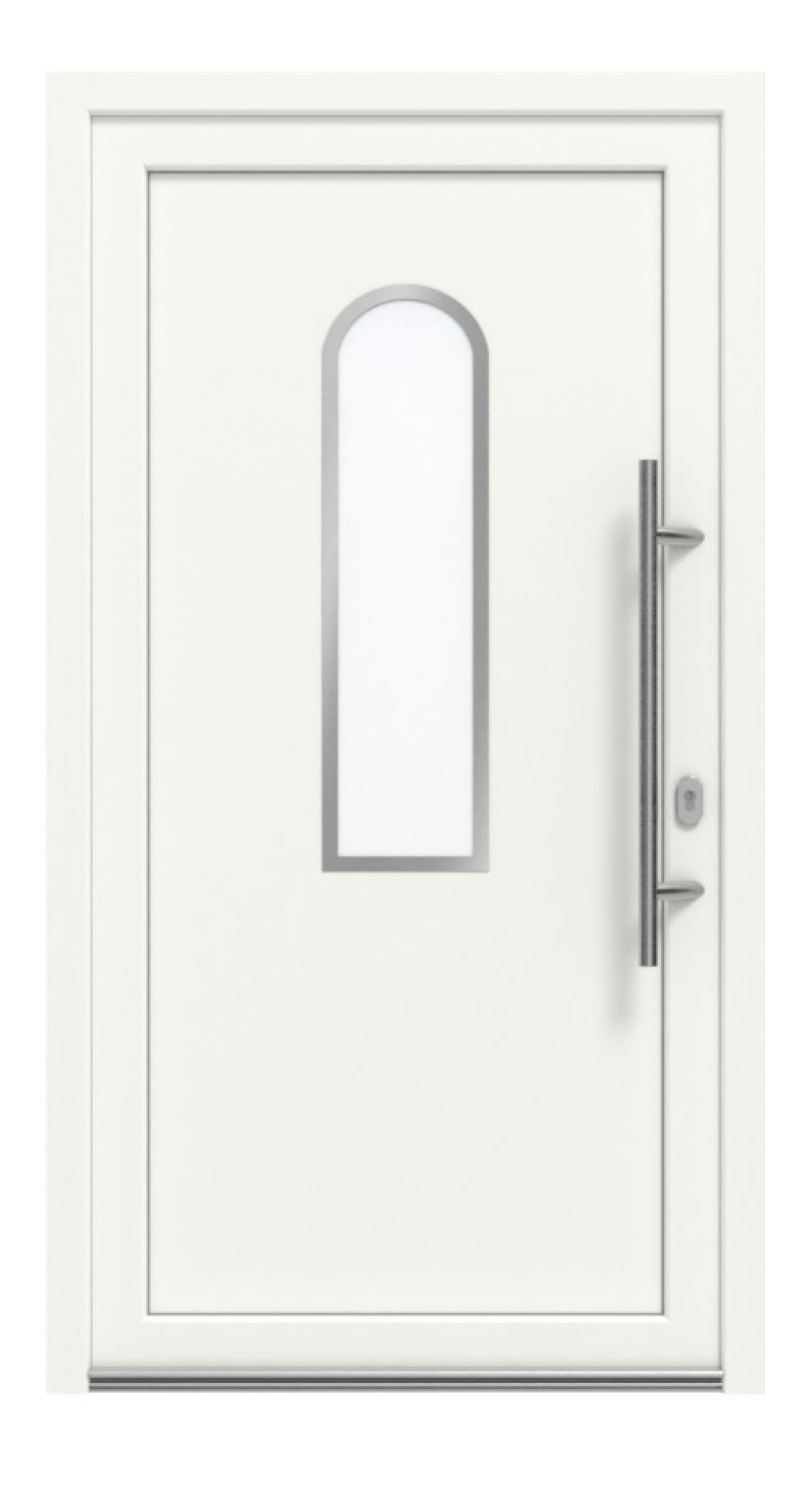 Haustür Kunststoff Premium Plus F012 RAL 9016-RAL 9016 Frontansicht außen
