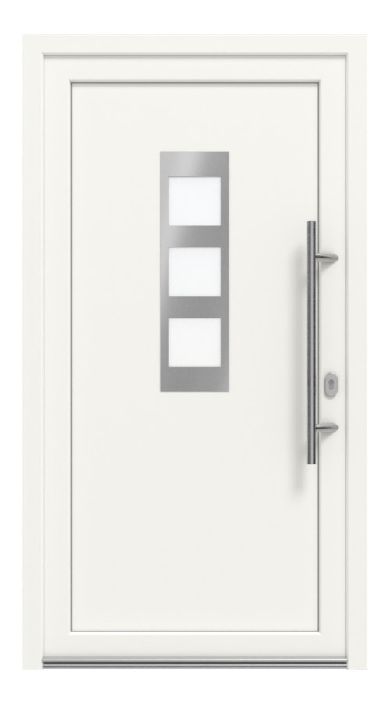 Haustür Kunststoff Premium Plus F014 RAL 9016-RAL 9016 Frontansicht außen