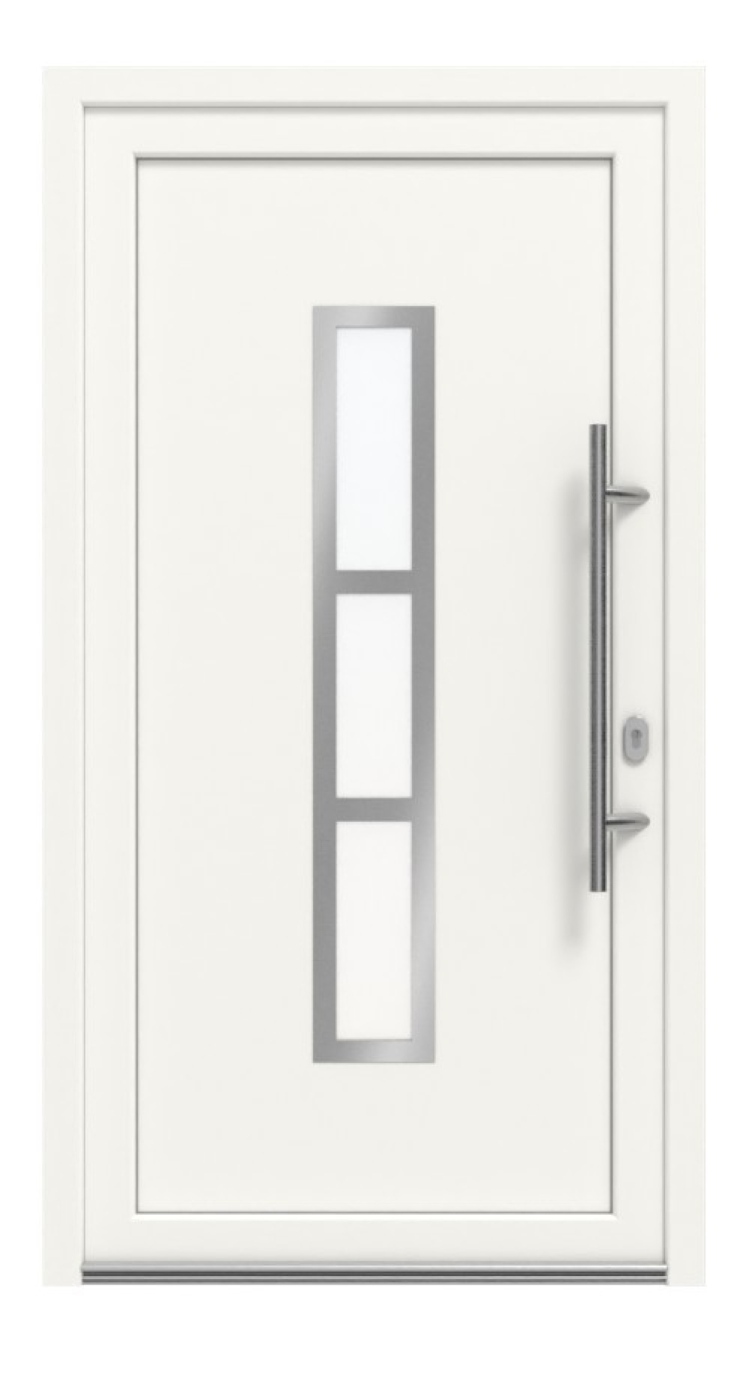Haustür Kunststoff Premium Plus F027 RAL 9016-RAL 9016 Frontansicht außen