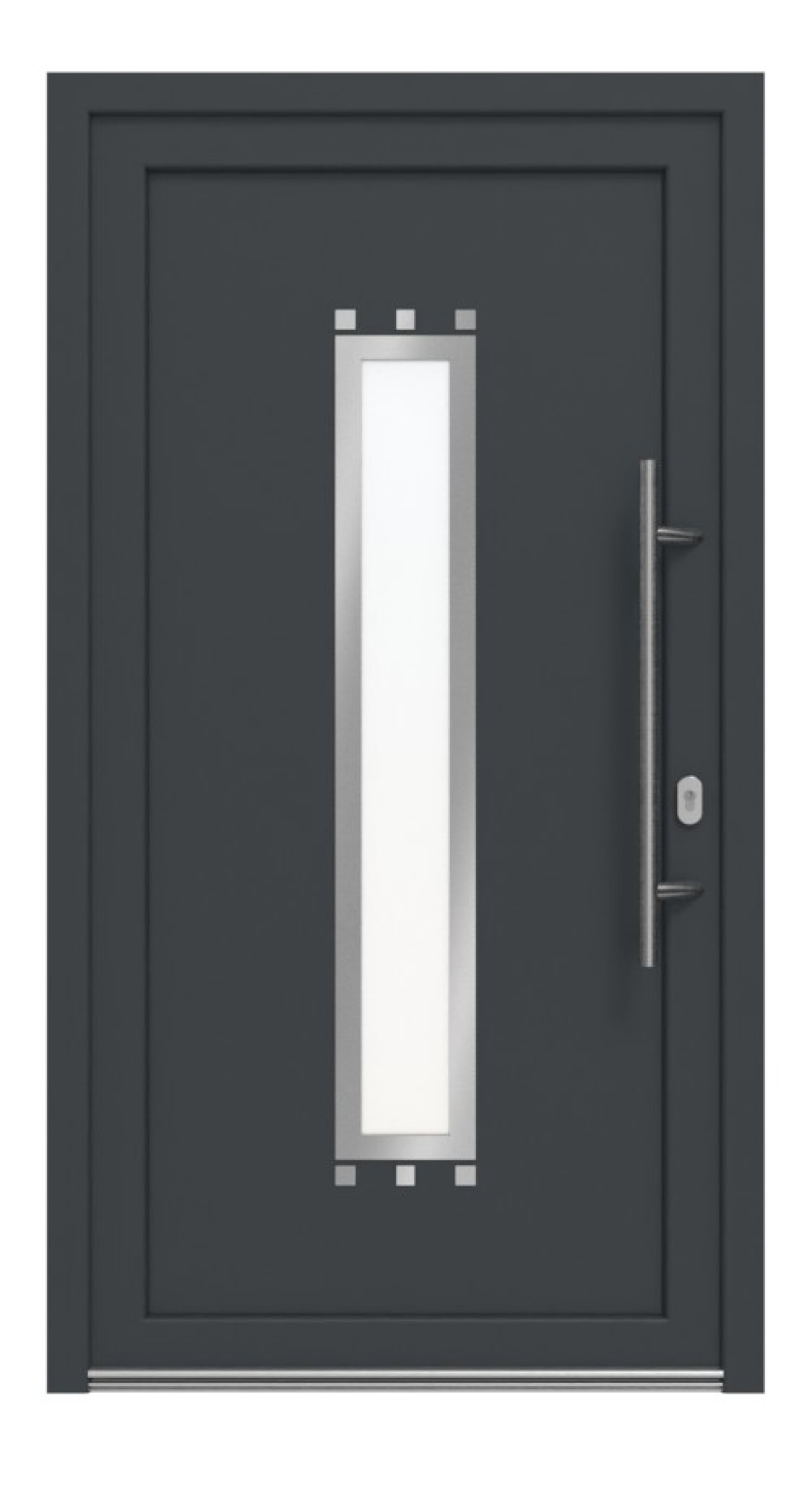 Haustür Kunststoff Premium Plus F031 Anthrazit Struktur-RAL 9016 Frontansicht außen