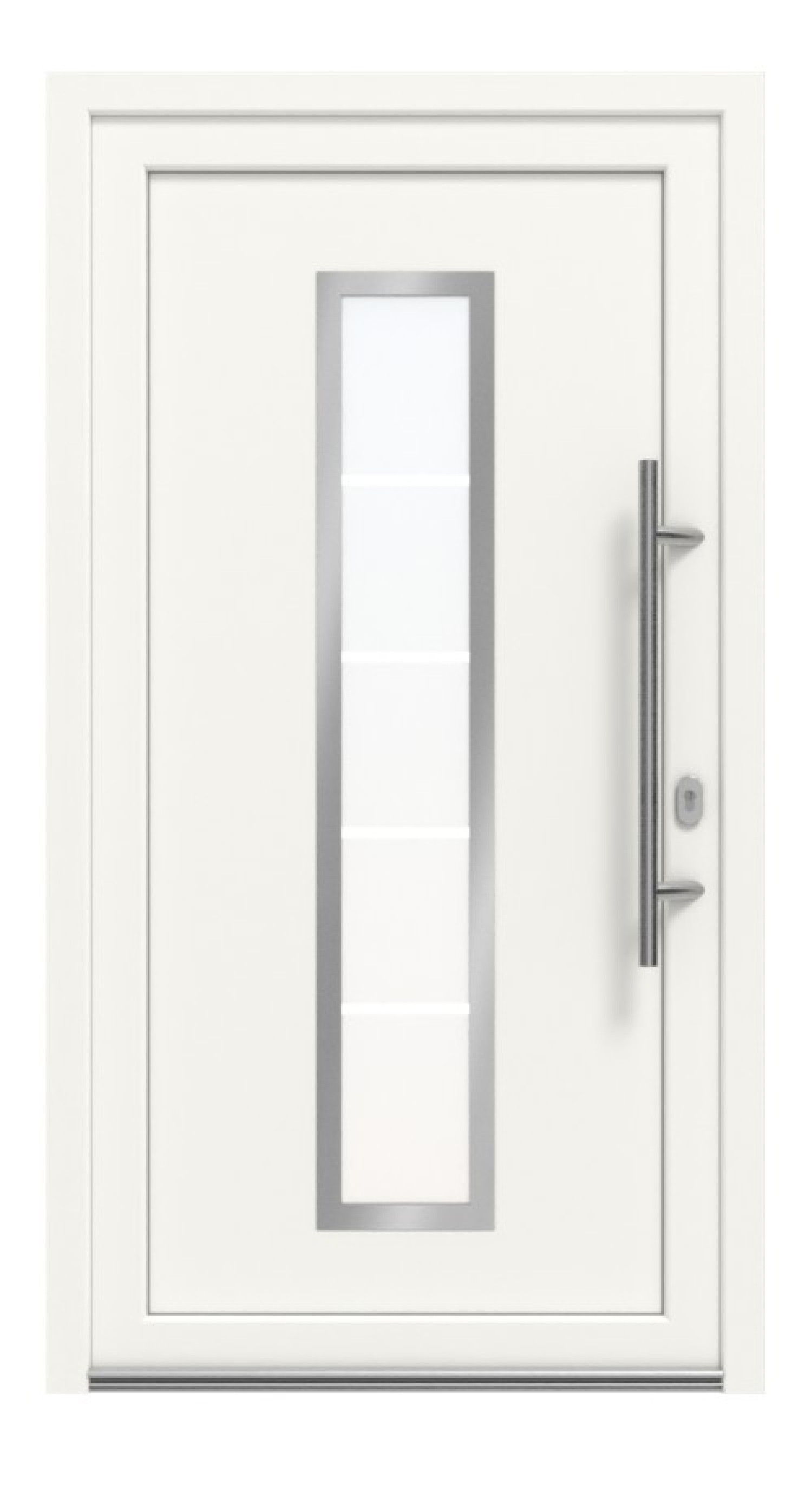 Haustür Kunststoff Premium Plus F036 RAL 9016-RAL 9016 Frontansicht außen