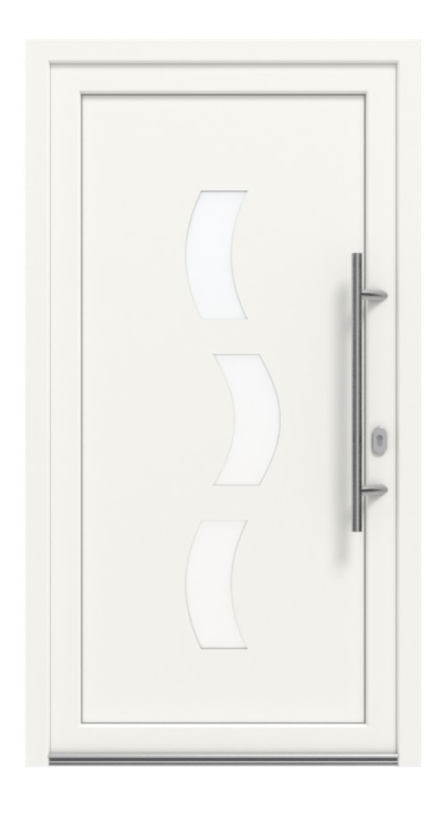 Haustür Kunststoff Premium Plus F040 RAL 9016-RAL 9016 Frontansicht außen