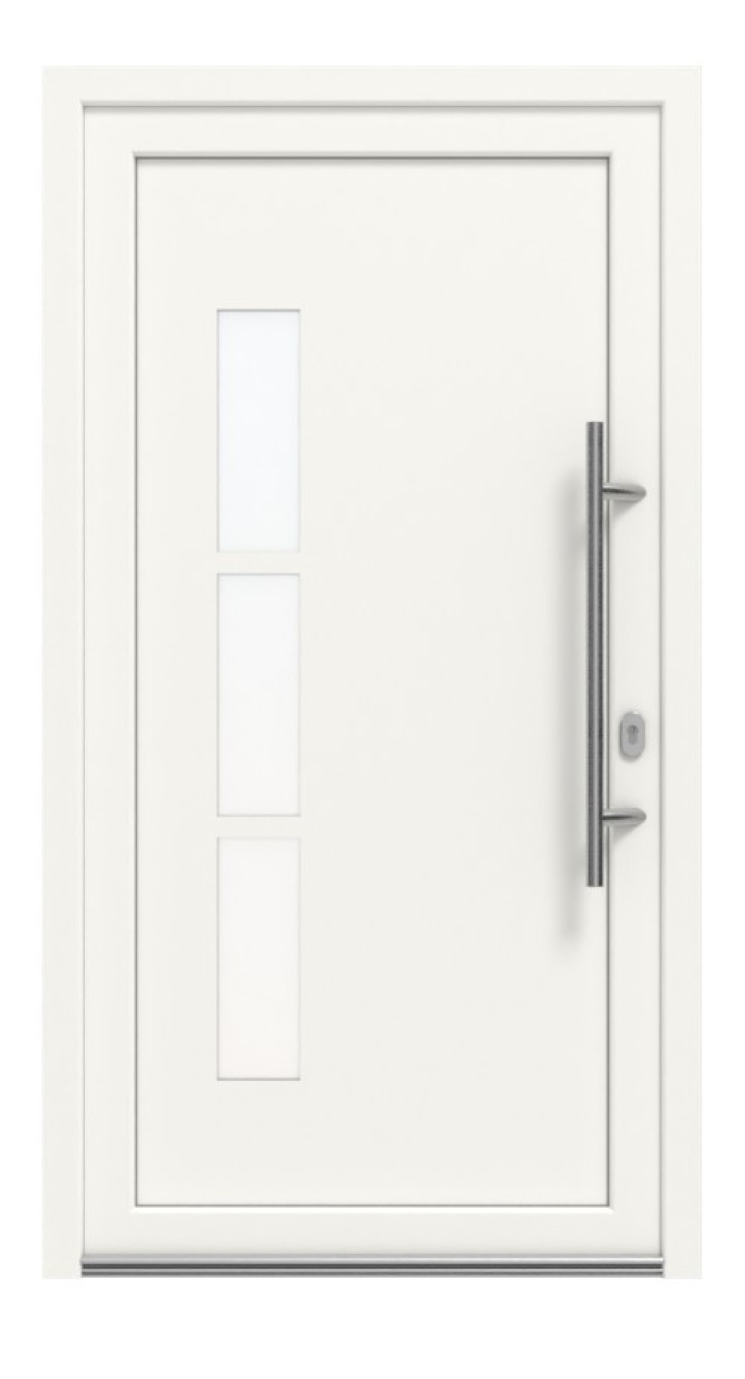 Haustür Kunststoff Premium Plus F041 RAL 9016-RAL 9016 Frontansicht außen