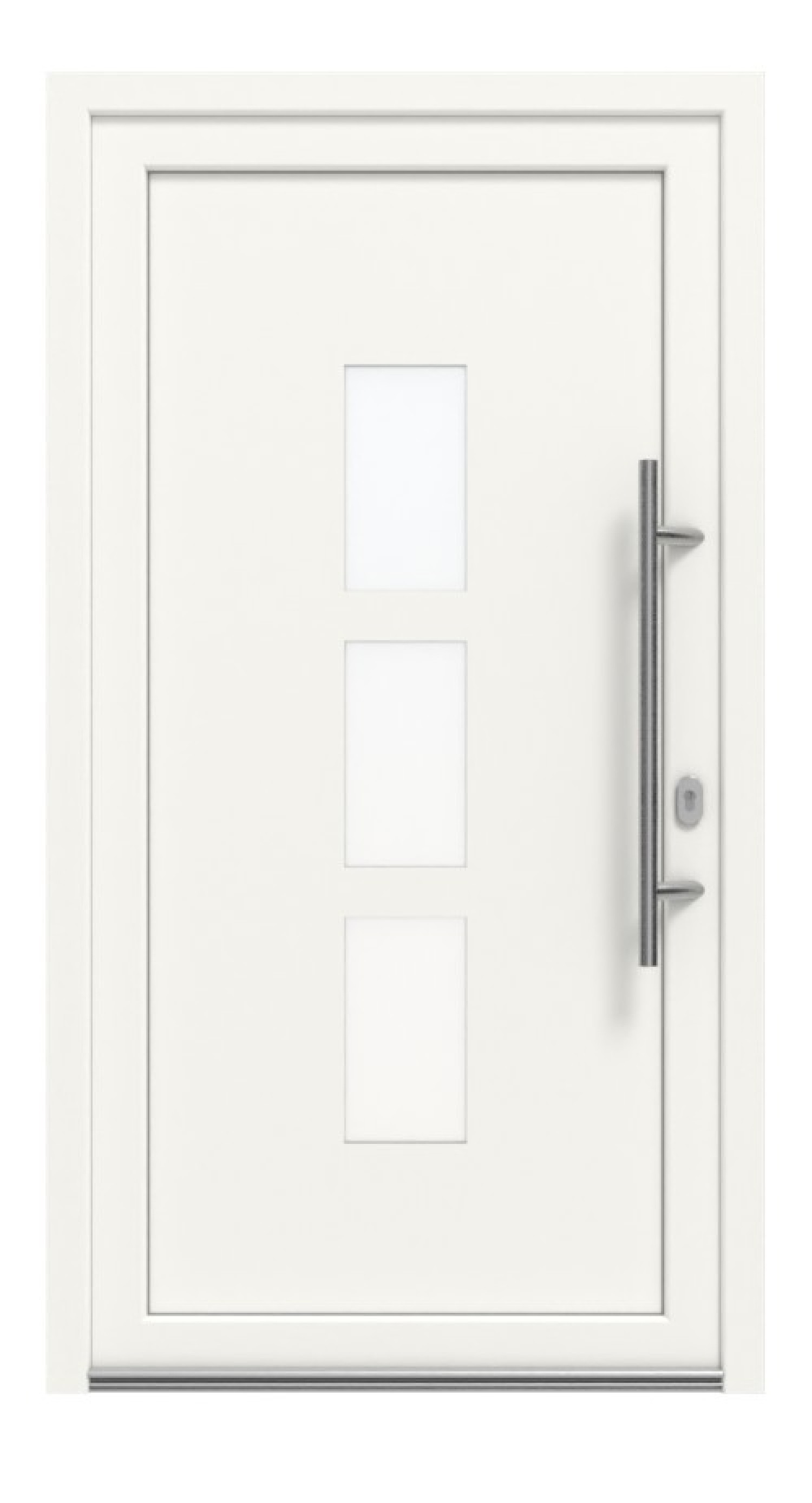 Haustür Kunststoff Premium Plus F043 RAL 9016-RAL 9016 Frontansicht außen