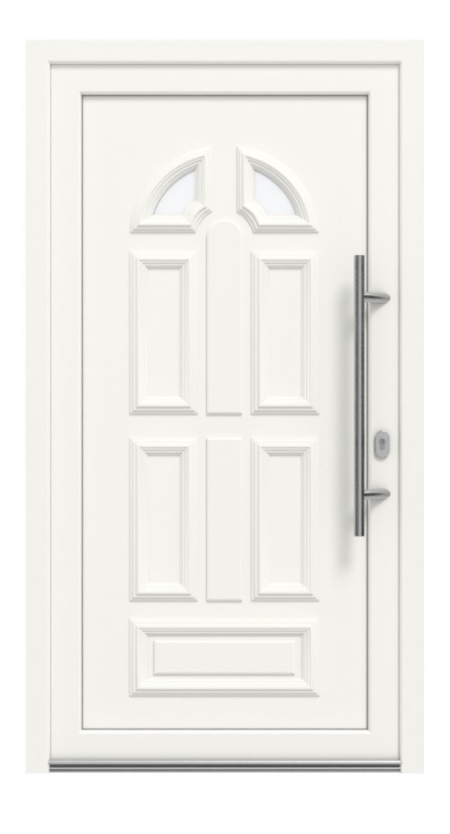 Haustür Kunststoff Premium Plus T011 RAL 9016-RAL 9016 Frontansicht außen