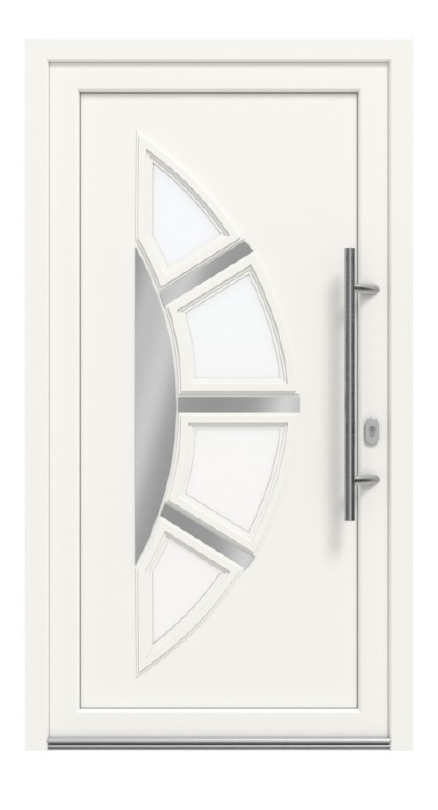 Haustür Kunststoff Premium Plus T035 RAL 9016-RAL 9016 Frontansicht außen