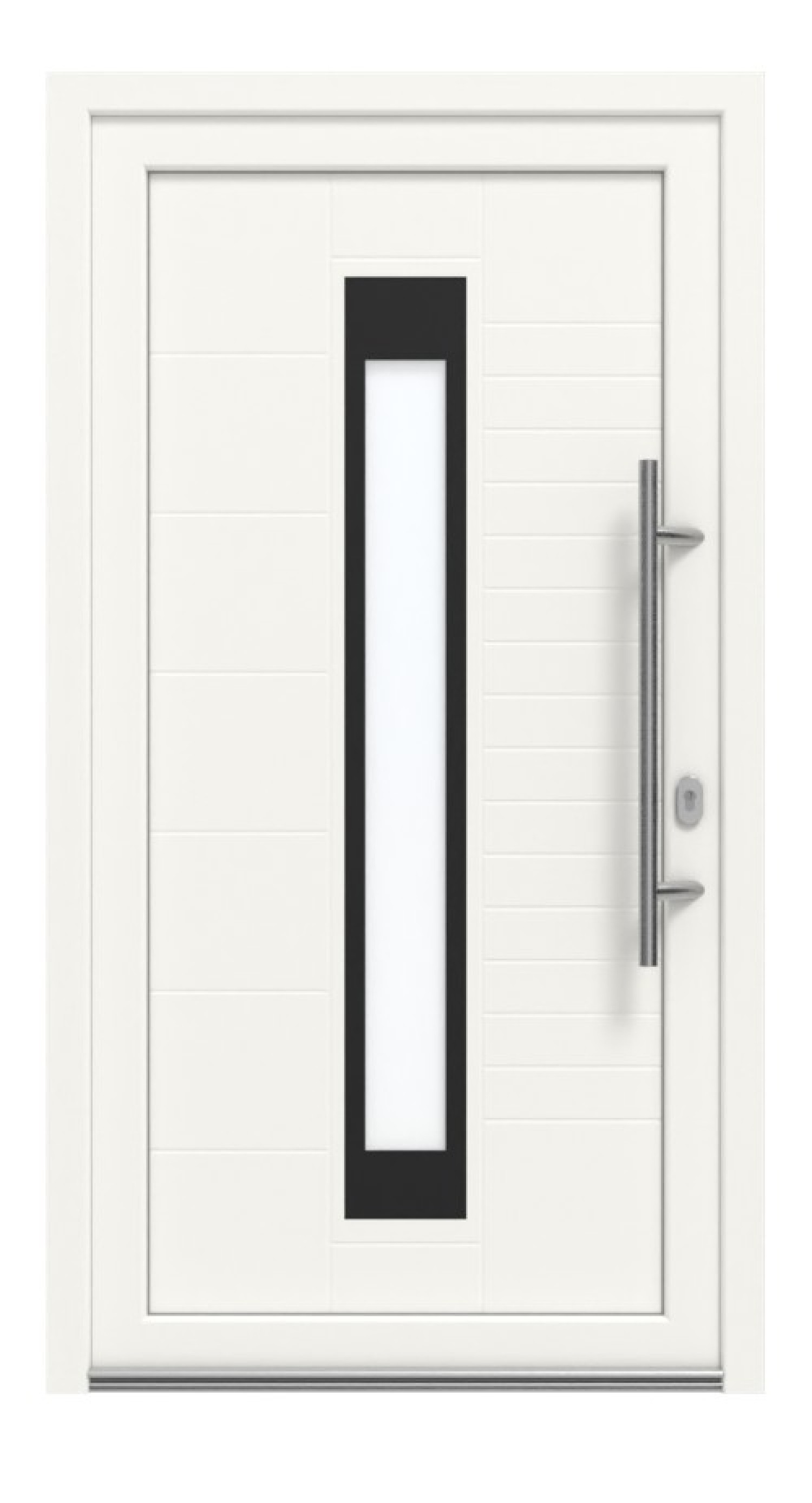 Haustür Kunststoff Premium Plus T050 RAL 9016-RAL 9016 Frontansicht außen