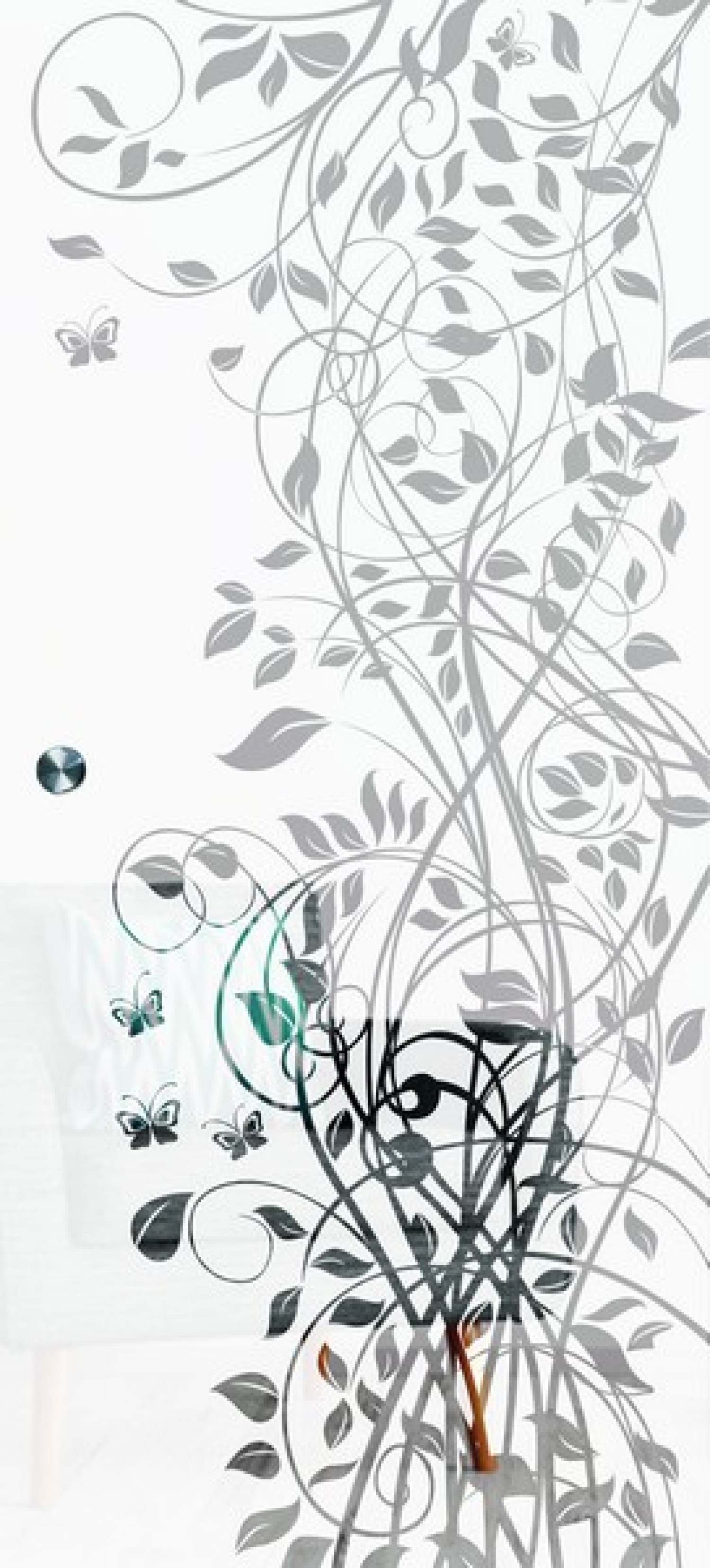 ERKELENZ Glasschiebetür Flowers 3 Mattierung mit Motiv klar