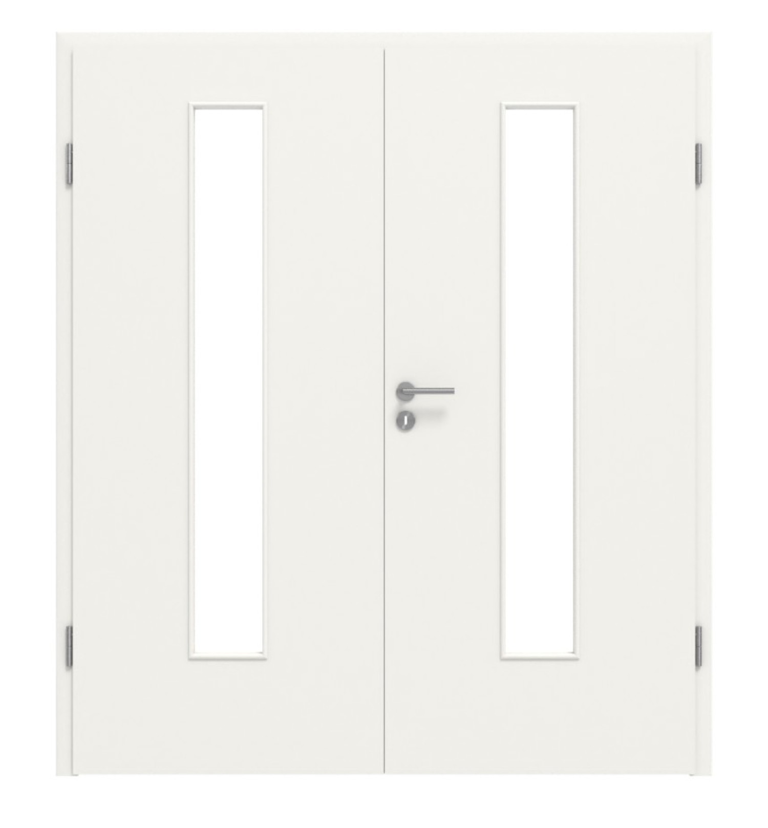 Frontbild von Weiß RAL 9016 LA 24 Basic Durat Doppelflügeltür inkl. Zarge - Huga