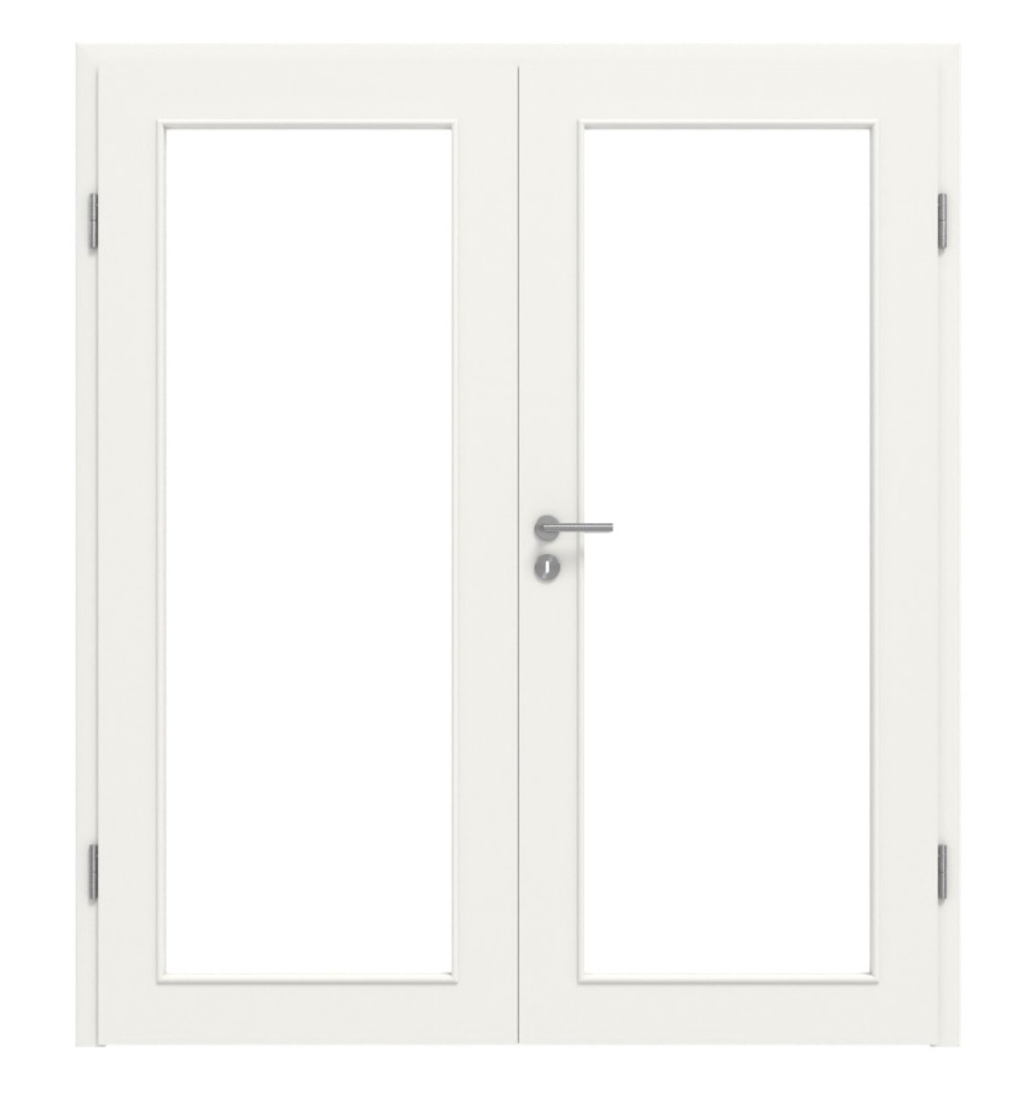Frontbild von Weiß RAL 9016 LA 27 Basic Durat Doppelflügeltür inkl. Zarge - Huga