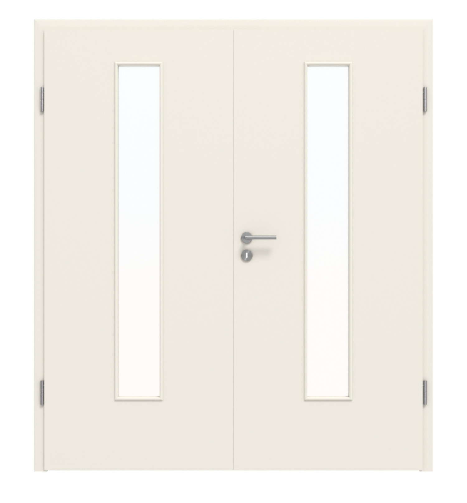 Frontbild von Weiß ähnlich RAL 9010 LA 24 Basic Lack Doppelflügeltür inkl. Zarge - Huga