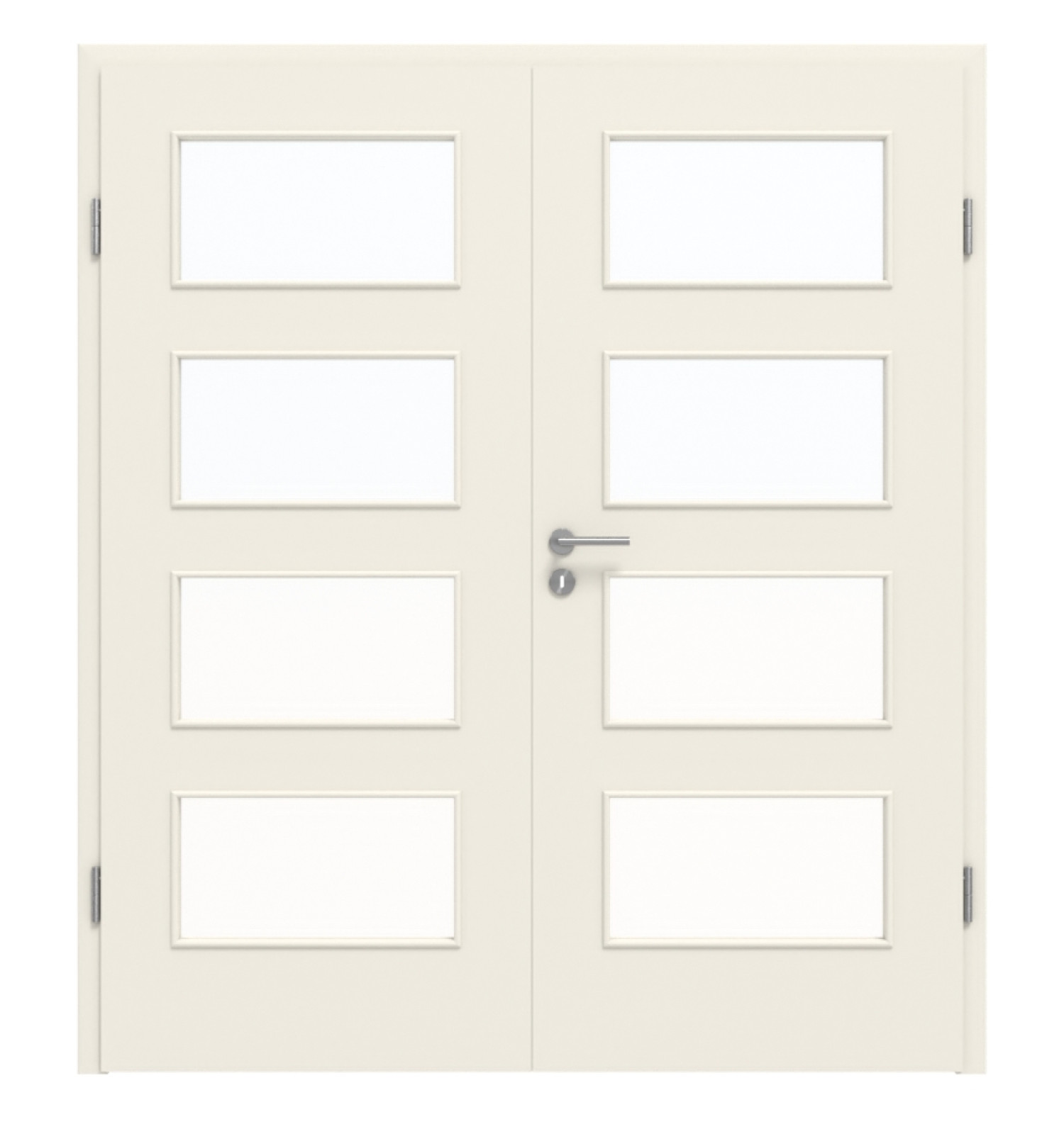 Frontbild von Weiß ähnlich RAL 9010 LA 9 Basic Lack Doppelflügeltür inkl. Zarge - Huga