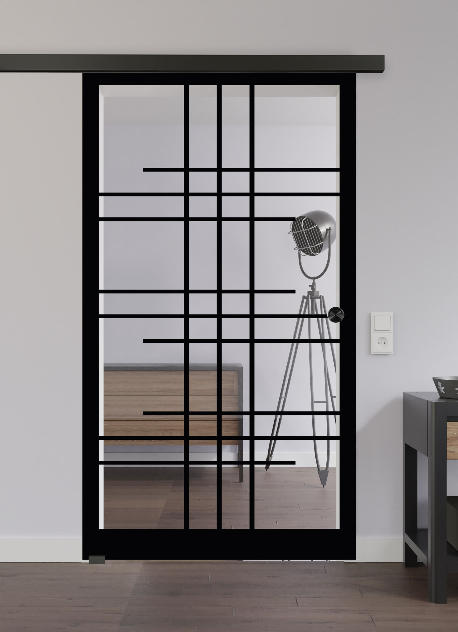 LIENBACHER GLAS Ganzglas Schiebetür Modell 624 Black Signature Klarglas