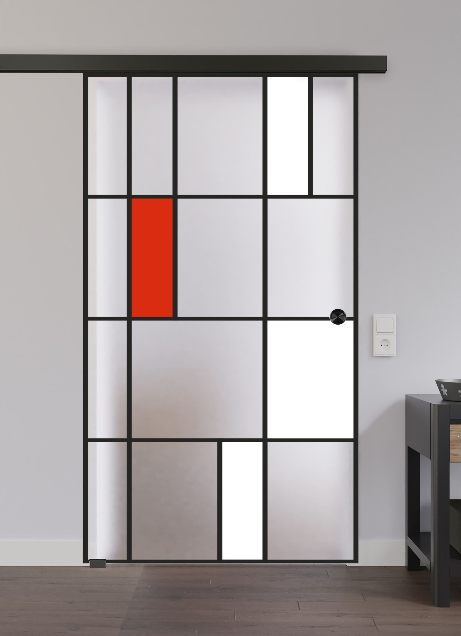 LIENBACHER GLAS Ganzglas Schiebetür Modell 629 Black Signature Satiniert