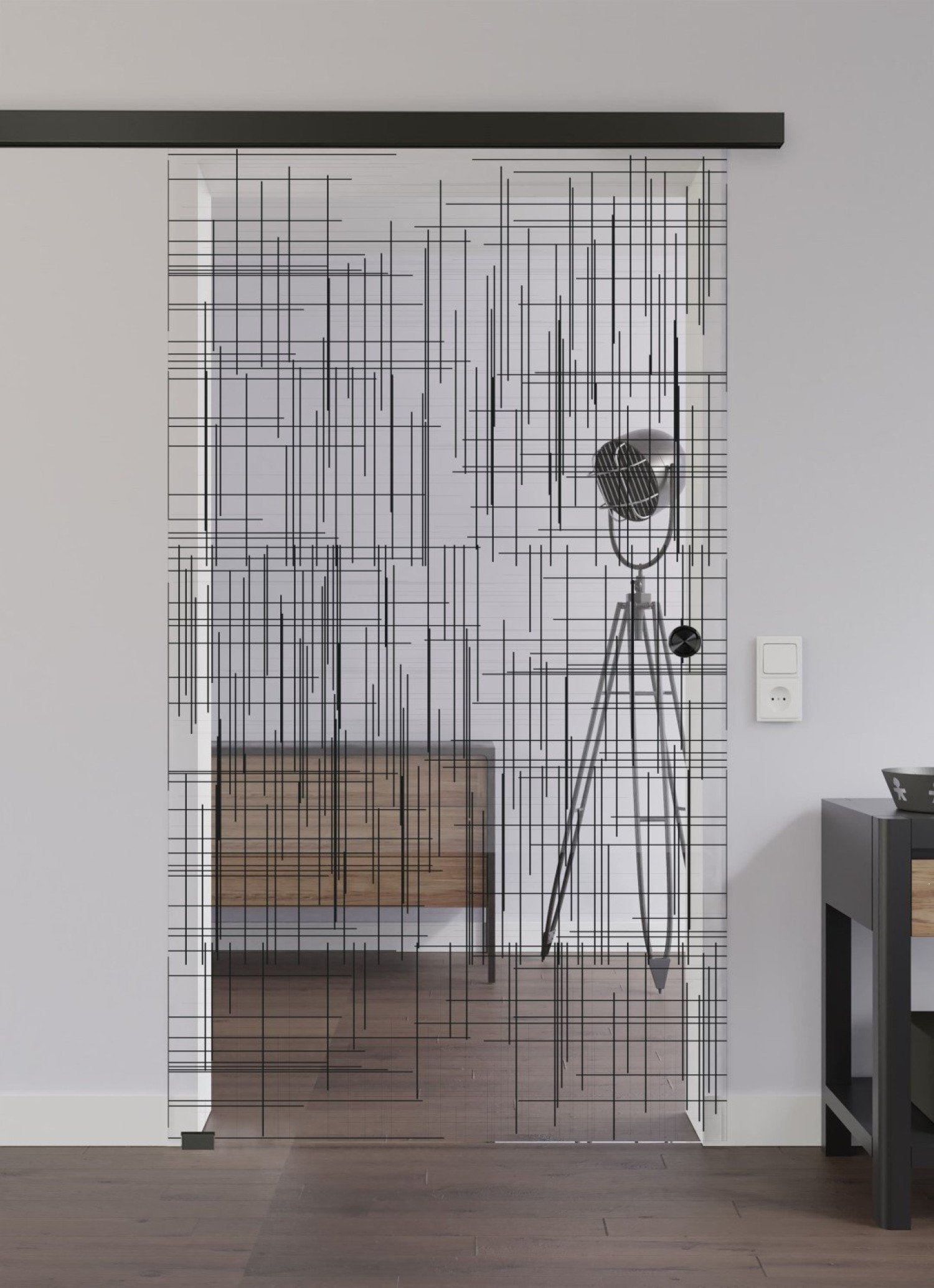 LIENBACHER GLAS Ganzglas Schiebetür Modell 630 Black Signature Klarglas