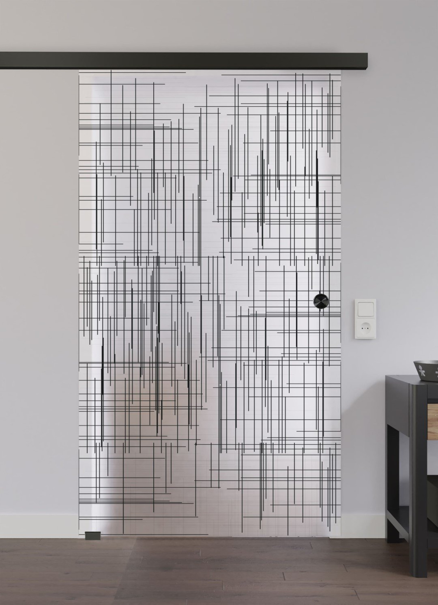 LIENBACHER GLAS Ganzglas Schiebetür Modell 630 Black Signature Satiniert