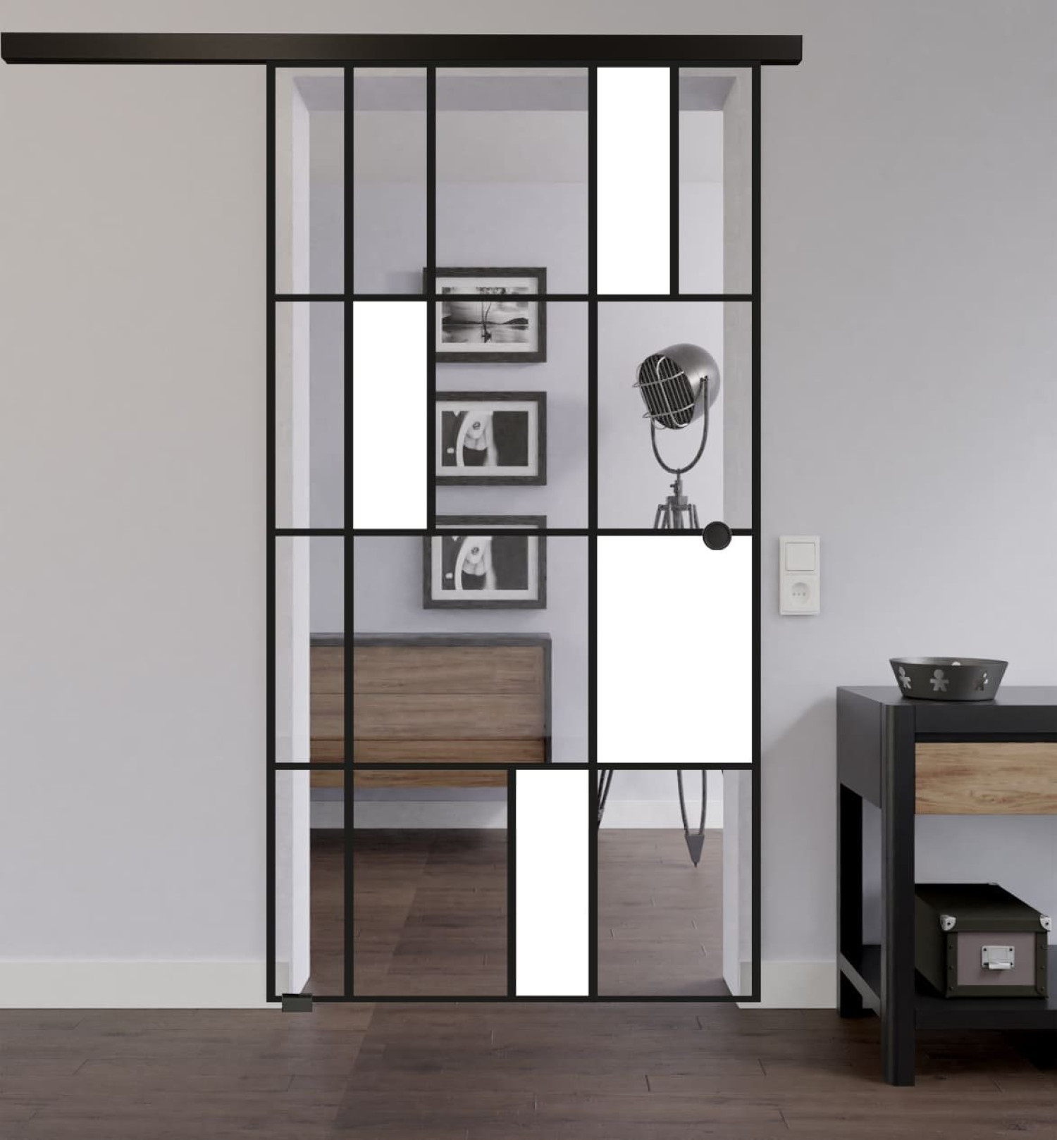 LIENBACHER GLAS Ganzglas Schiebetür Modell 640 Black Signature Klarglas