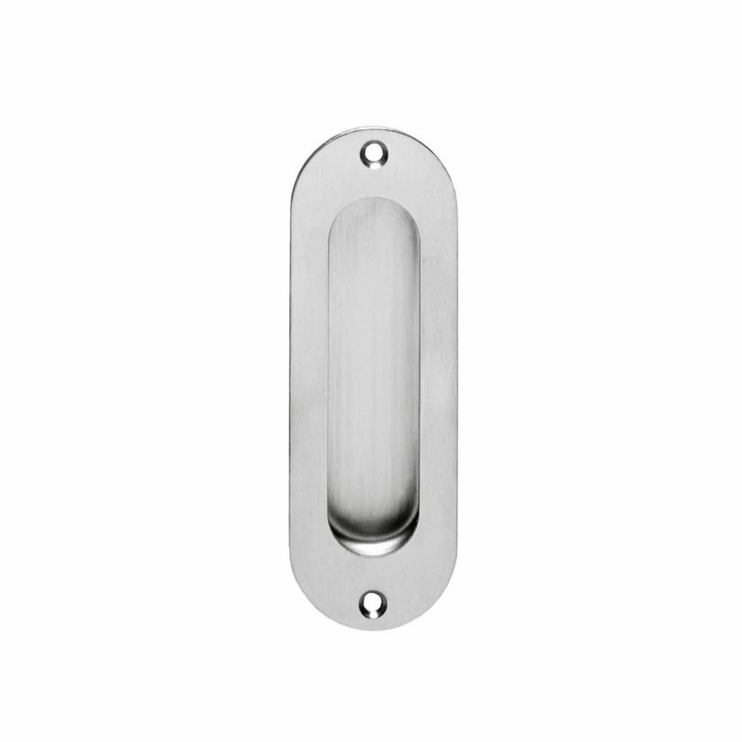 INTERSTEEL Griffmuschel oval 120 x 40 mm mit Schraublöchern Edelstahl gebürstet