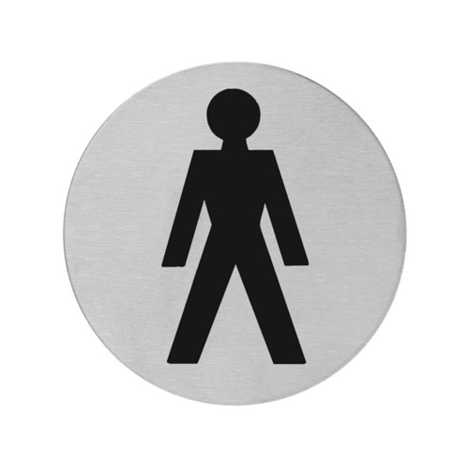 Hinweisschild Herren rund Edelstahl matt selbstklebend - Karcher Design