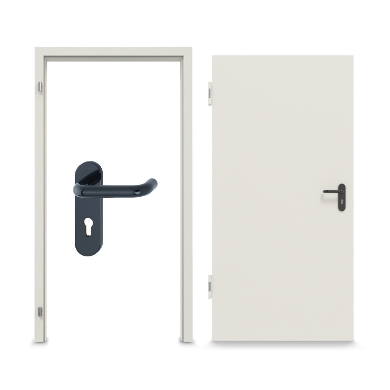 Komplettset-Ansicht von Innentür-Set Stahl Mehrzwecktür STU/STS MZ-1 inkl. Eckzarge - Hörmann