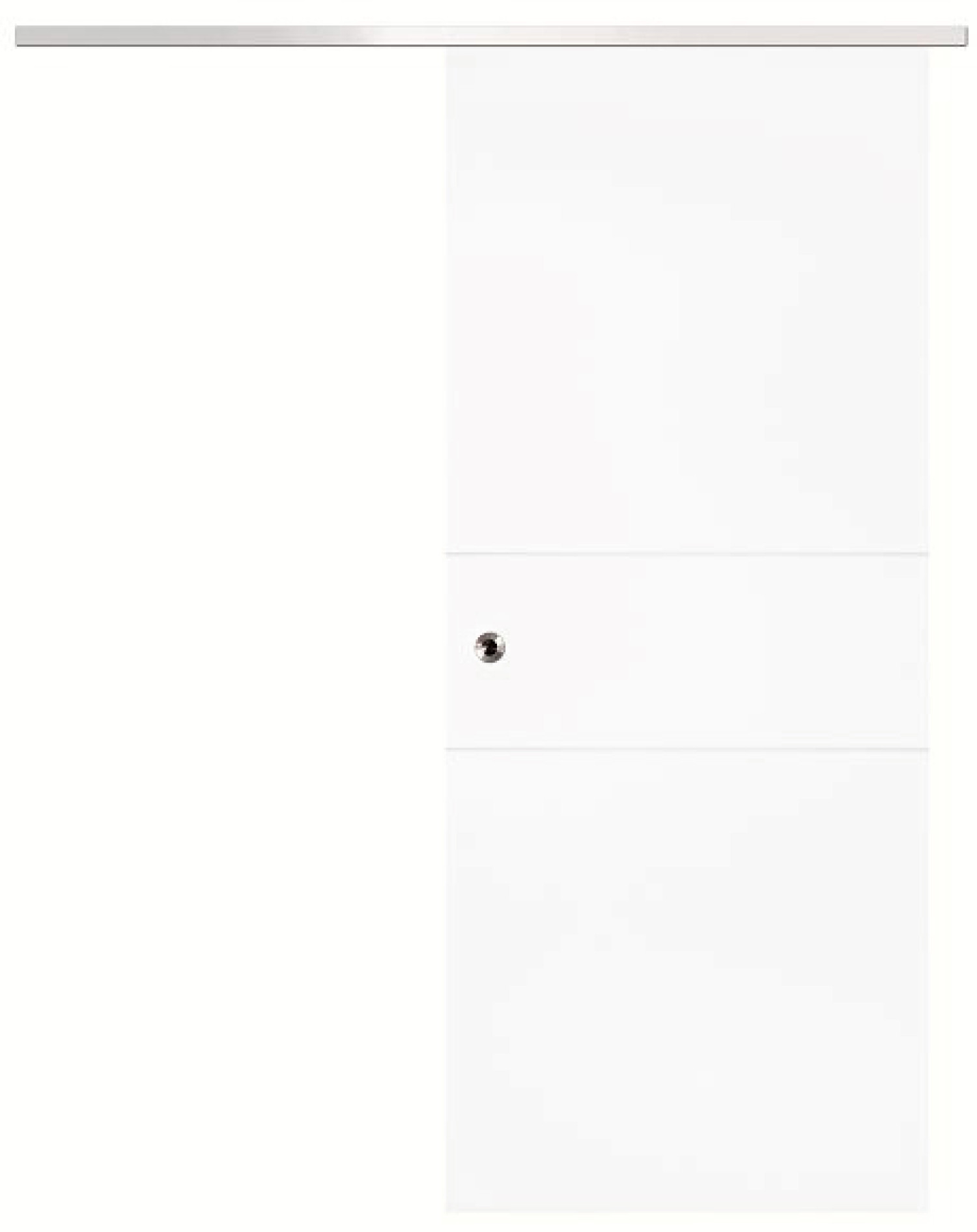 Ansicht von Schiebetür-System Infinity vor der Wand laufend von Jeld-Wen mit glatter weißer Tür