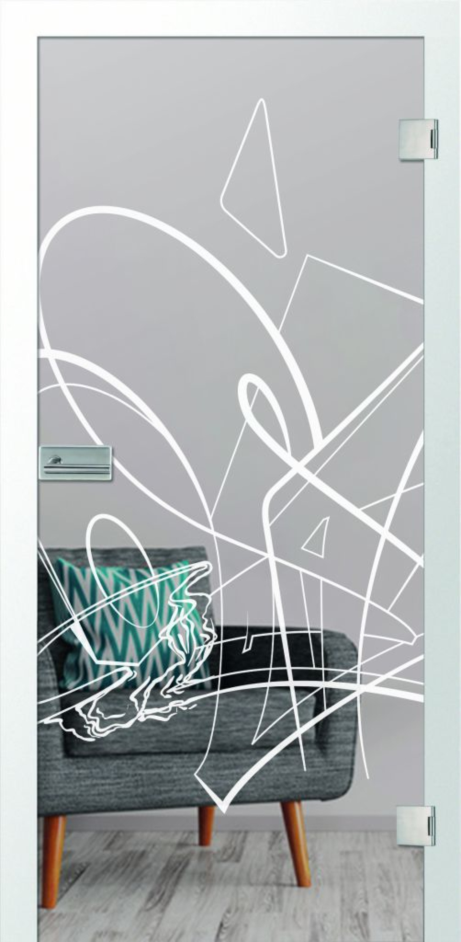 ERKELENZ Glastür Grafitto Mattprint