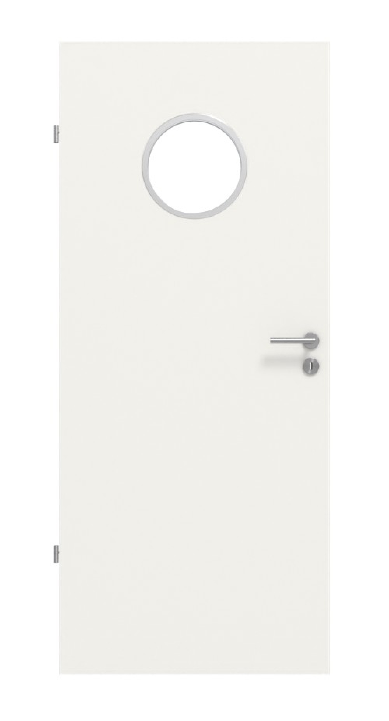 Frontbild von Weiß RAL 9016 LA Bullauge Basic Durat Innentür - Huga