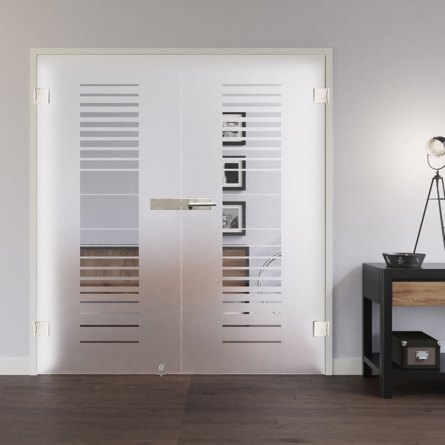 LIENBACHER GLAS Ganzglas Doppelflügeltür Modell 306 negativ Klarglas
